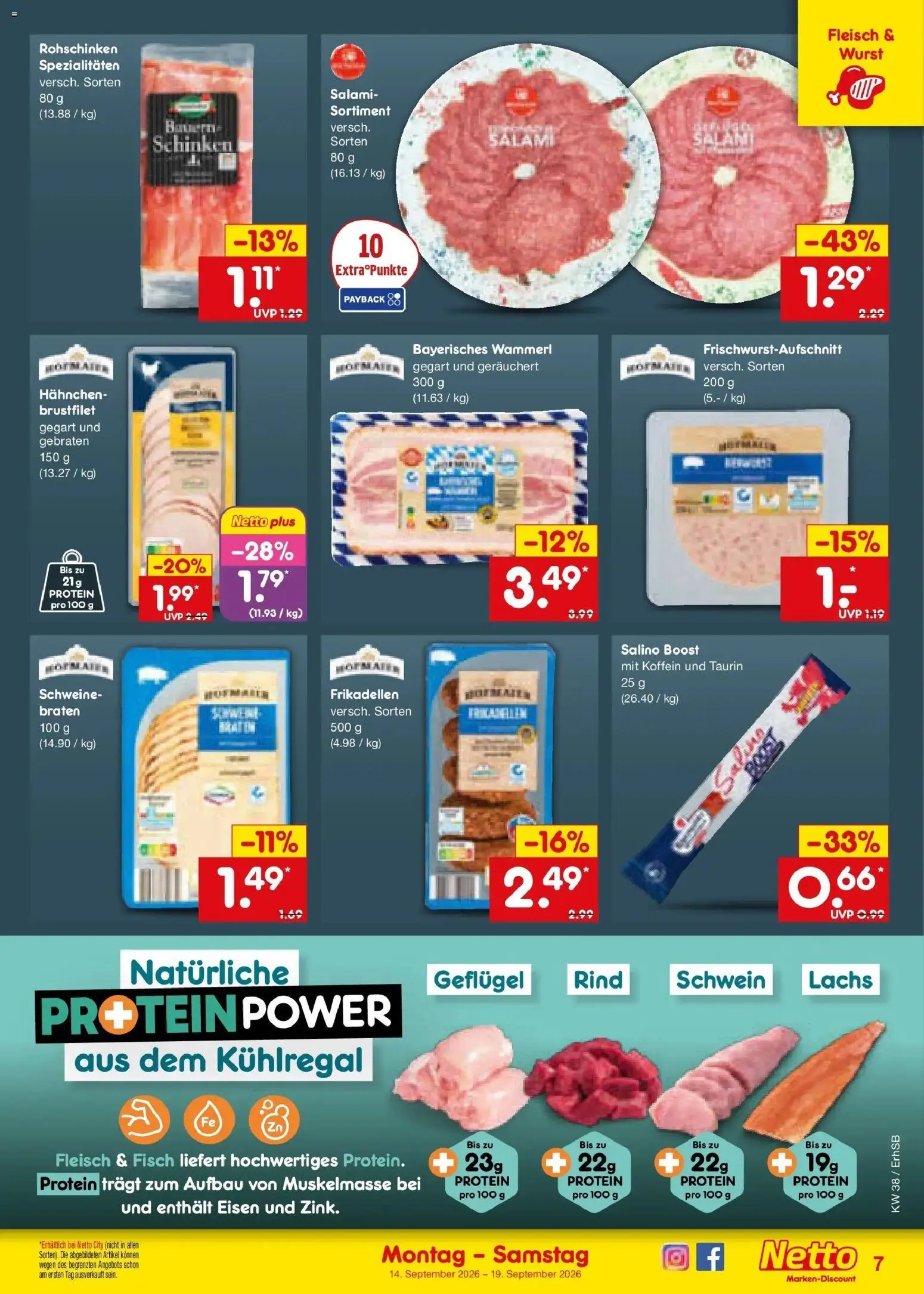 Netto Marken-Discount Prospekt München – gültig ab 14.09.2026 | Seite: 9 | Produkte: Spezialitäten, Wurst, Salami, Fleisch