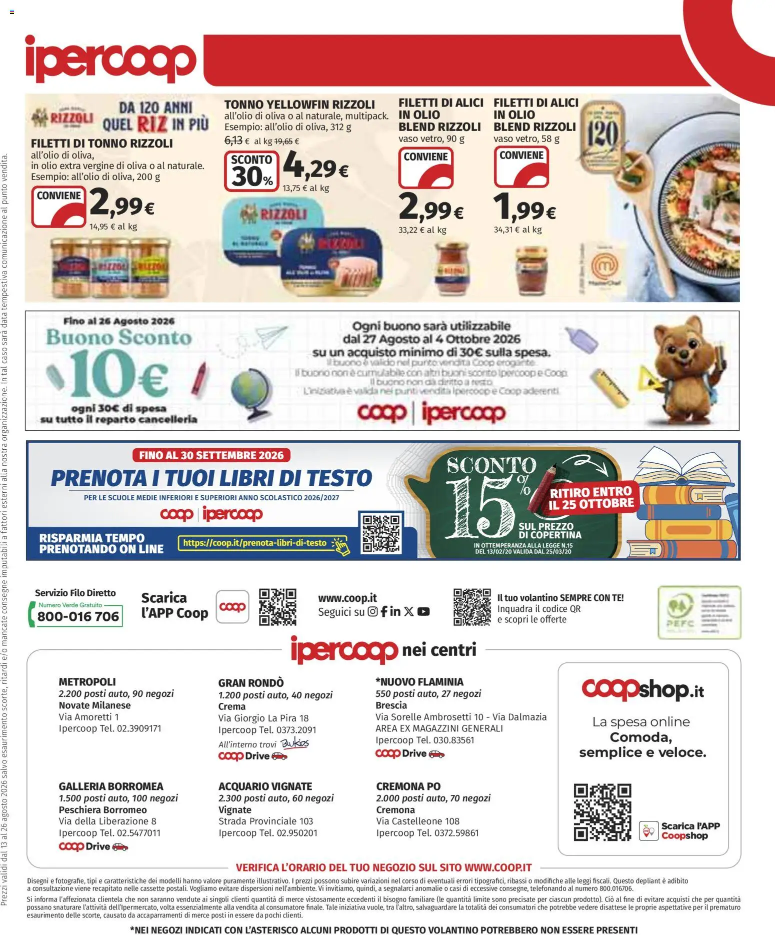 Volantino Ipercoop del 13/08/2026 | Pagina: 34 | Prodotti: Libri, Tè, Olio, Data