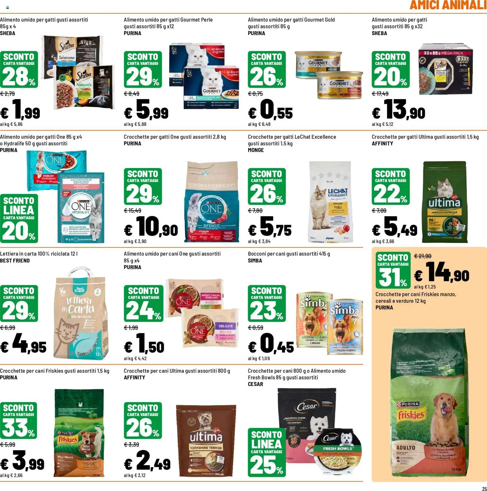 Volantino Iper del 10/08/2026 | Pagina: 25 | Prodotti: Crocchette per gatti, Verdure, Crocchette, Carne