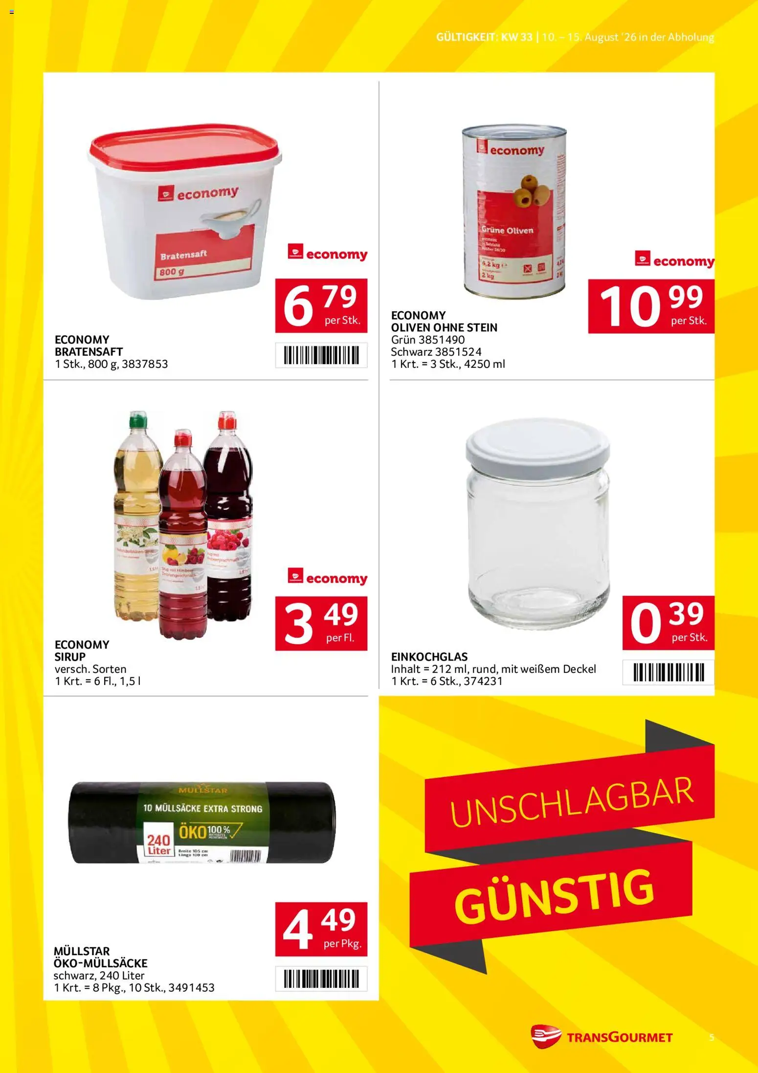 Transgourmet Flugblatt gültig ab 10.08.2026 | Seite: 5 | Produkte: Szeder
