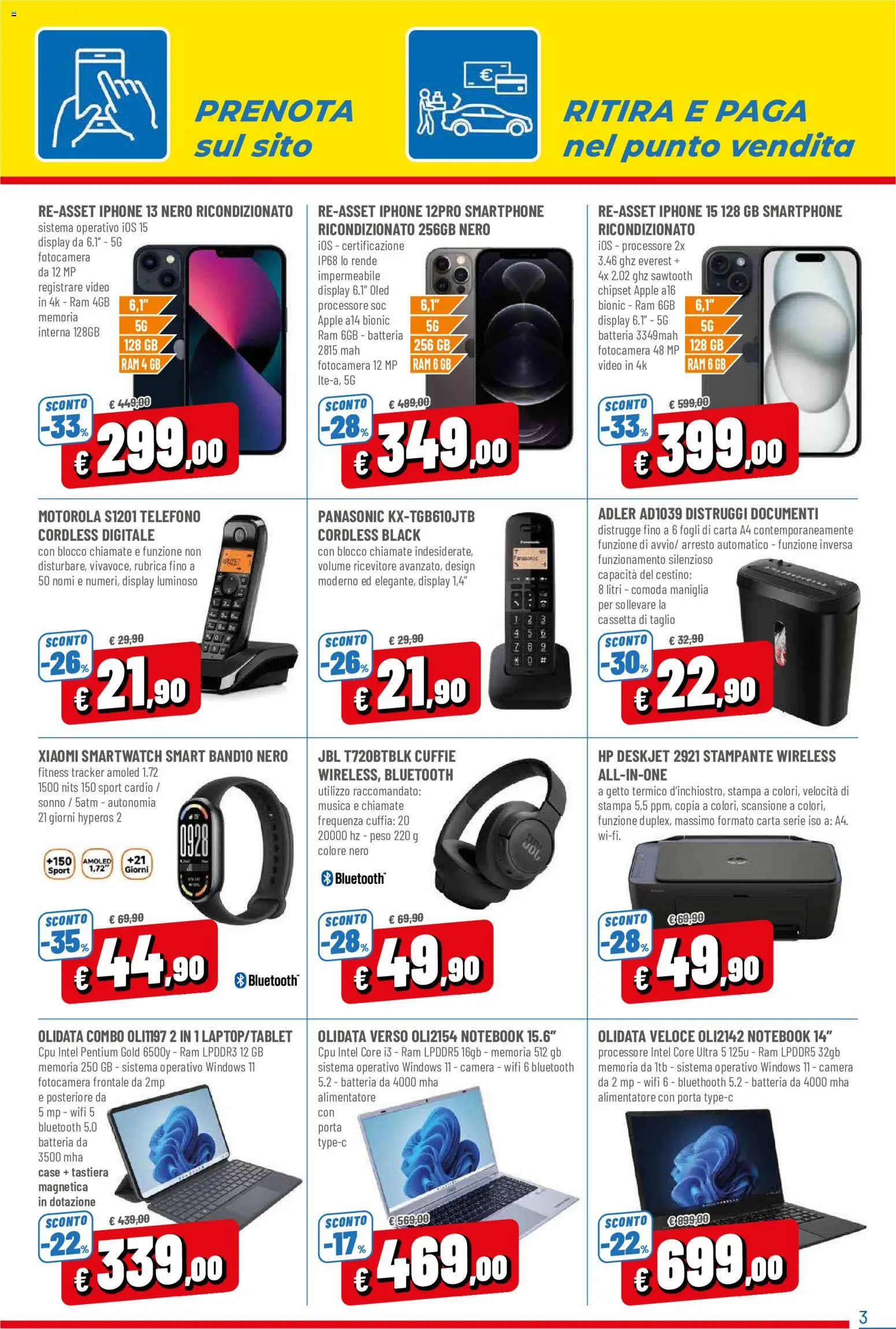 Volantino D Più del 01/10/2026 | Pagina: 3 | Prodotti: Tastiera, Carta A4, Batteria, Cestino