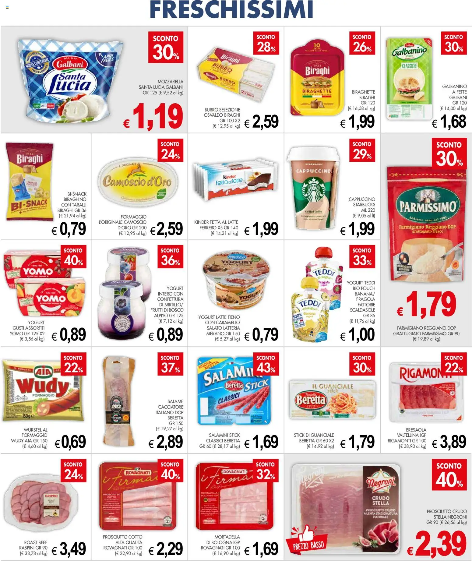 Volantino Presto Fresco del 08.06.2026 | Pagina: 5 | Prodotti: Latte, Parmigiano reggiano, Parmigiano, Guanciale