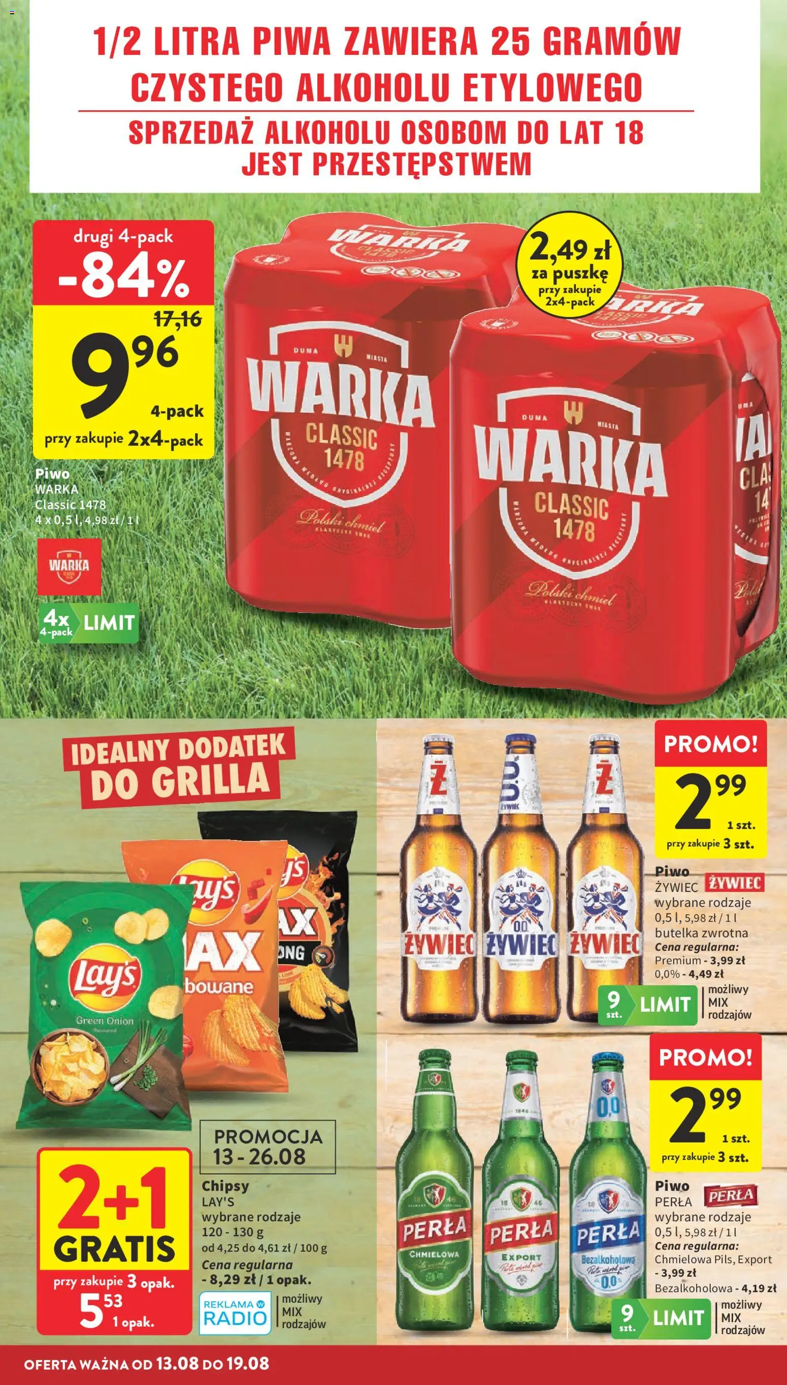 Intermarche gazetka od 13.08.2026 | Strona: 12 | Produkty: Radio, Warka, Piwo Warka, Piwo