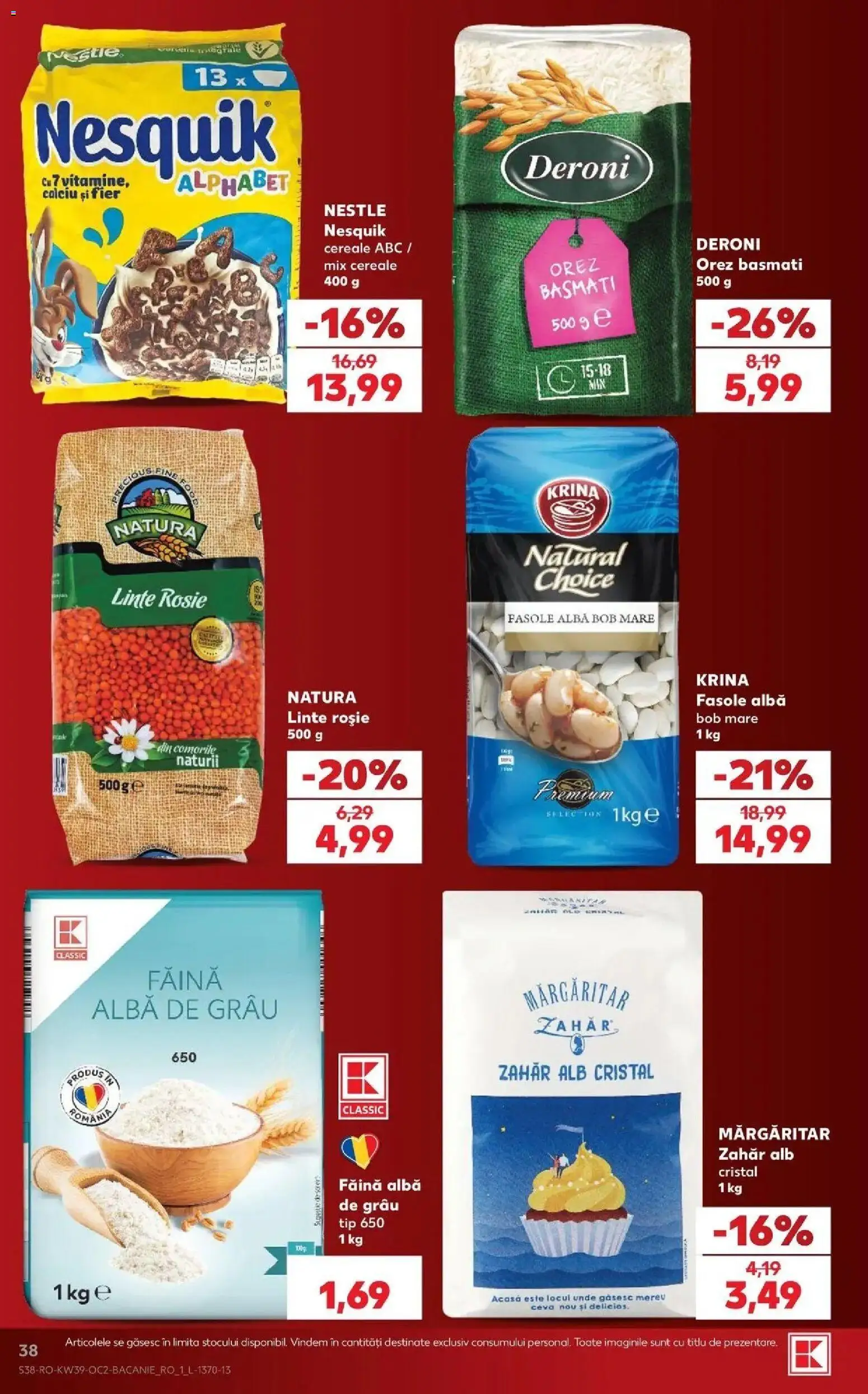 Kaufland Comarnic 23.09.2026 - Revista si Oferta | Pagină: 38 | Produse: Alba, Linte roșie, Krina, Tip