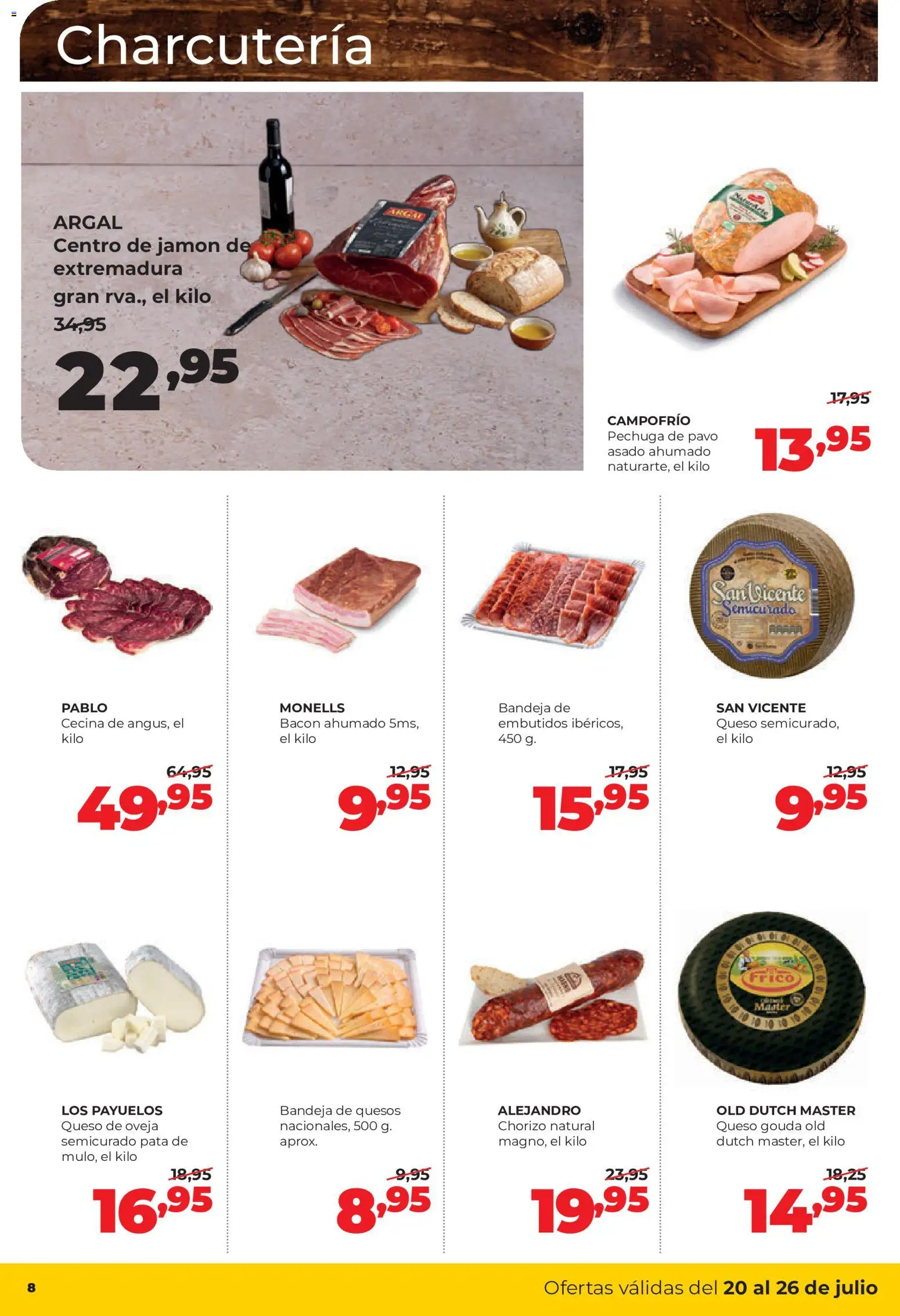 Alimerka folleto │ válido desde el 20/07/2026 | Página: 8 | Productos: Queso de oveja, Jamón, Νυχτικό, Bandeja