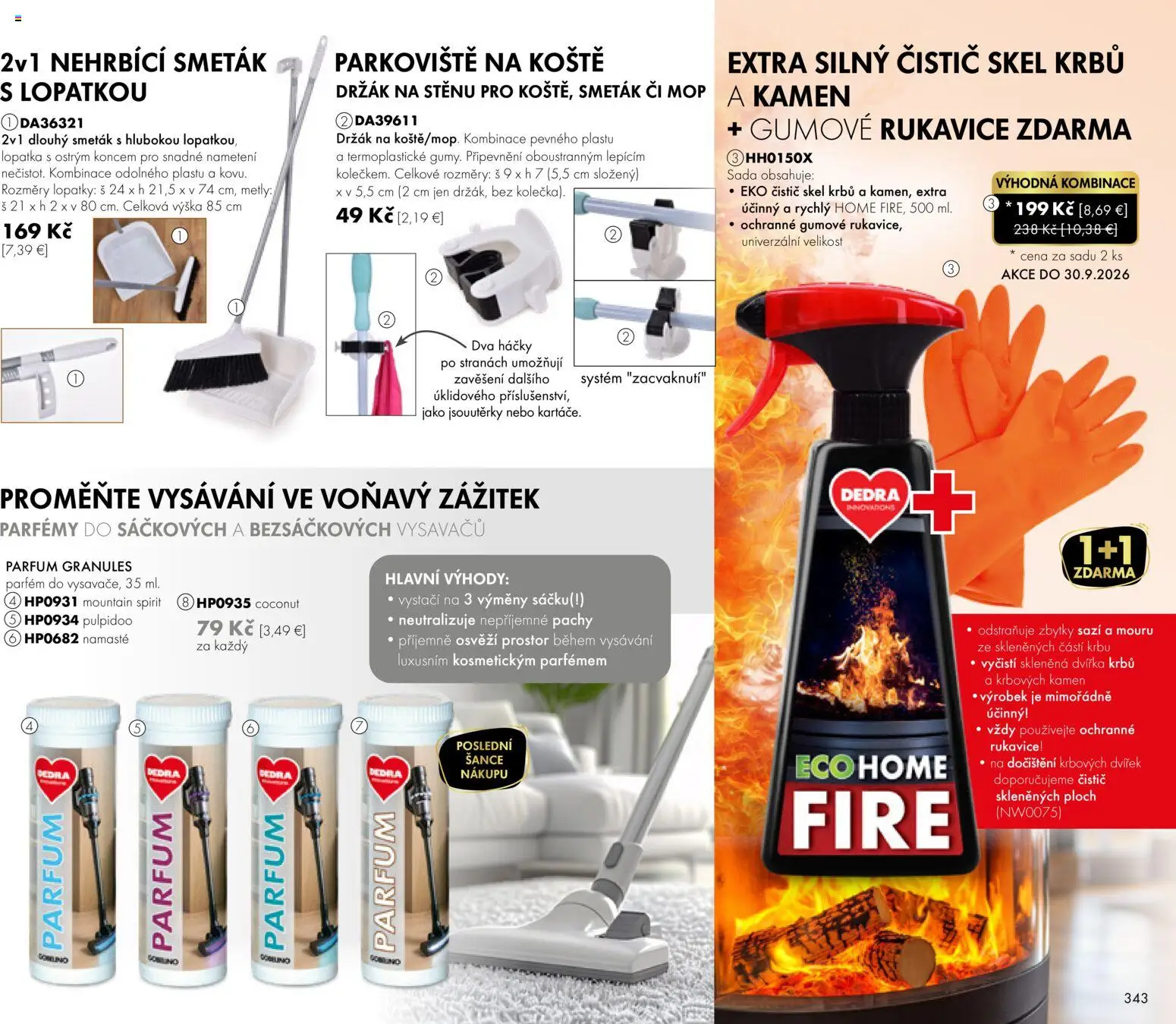 Nové Dedra akcie – leták je platný od 01.09.2026 | Strana: 43 | Produkty: Mop, Parfém, Rukavice