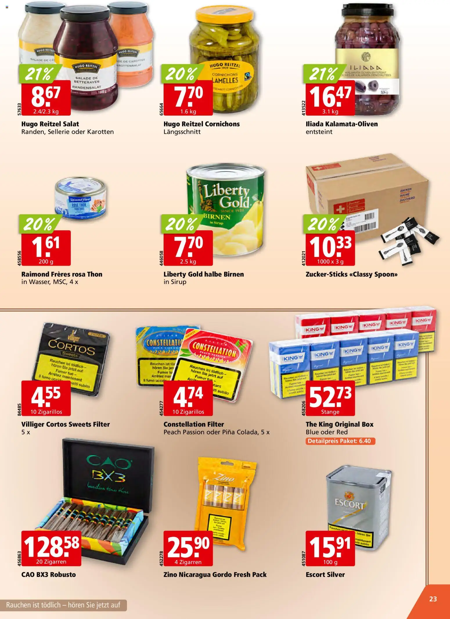 Aligro aktionen Schlieren, Gossau SG, Frauenfeld, Rapperswil-Jona, Sargans, Bern – gültig ab 17.08.2026 | Seite: 23 | Produkte: Box, Sirup, Salat, Zucker