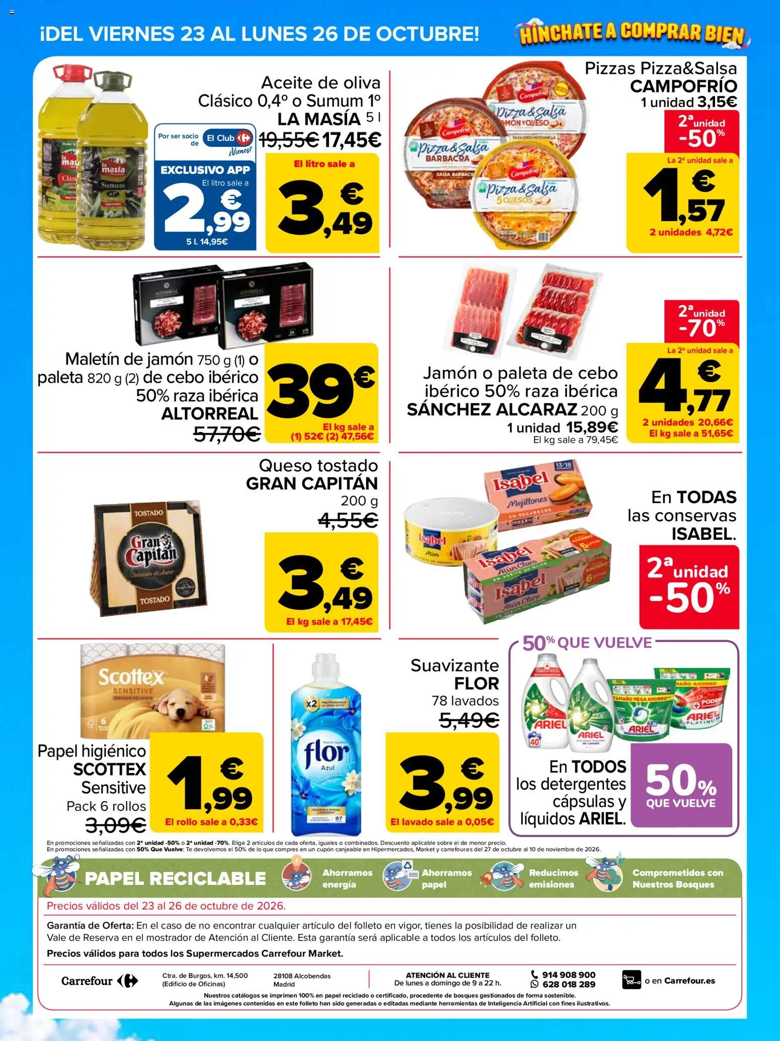 Carrefour Market Precio Imbatible │ válido desde el 23/10/2026 | Página: 2 | Productos: Atún, Jamón, Pizza, Salsa barbacoa