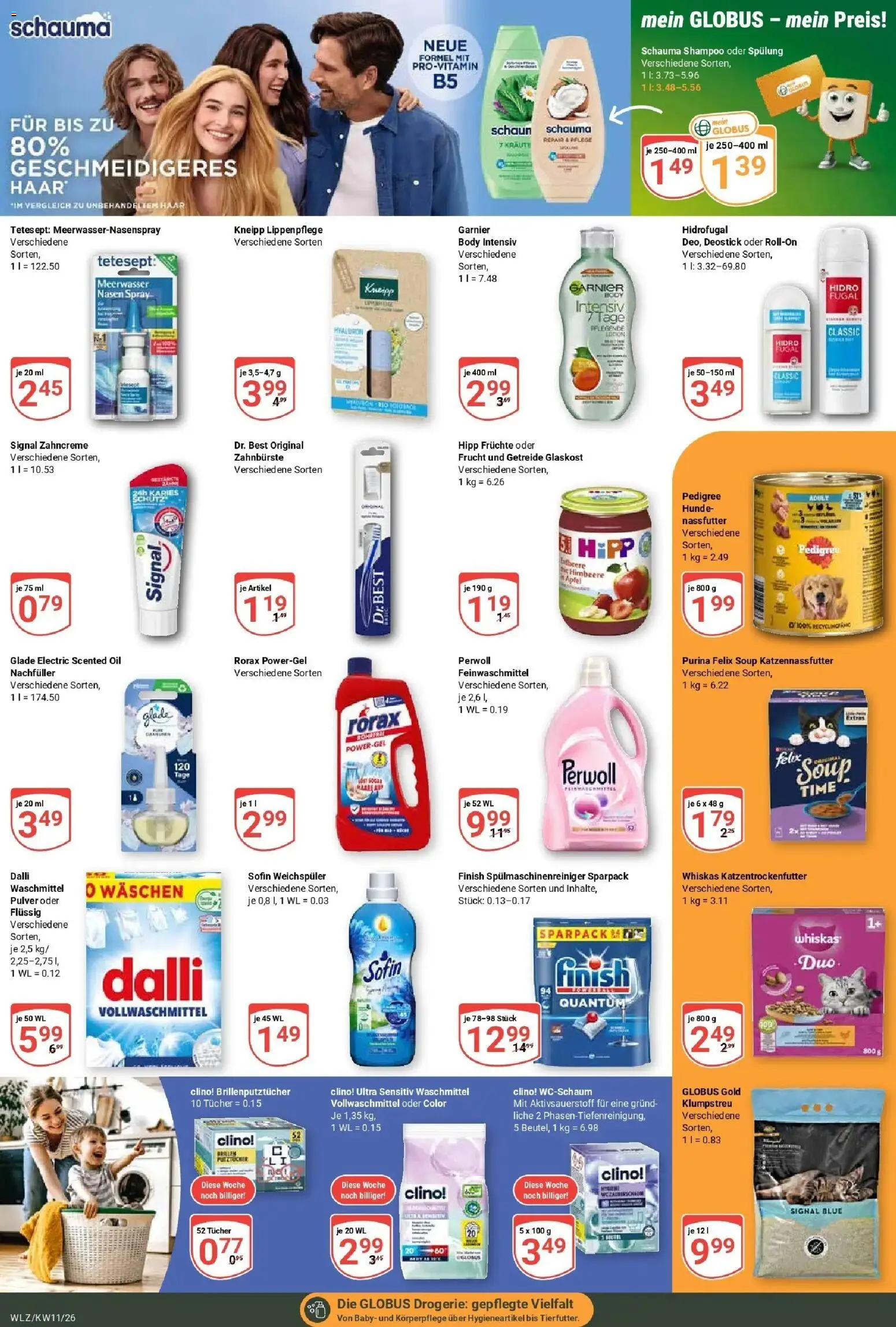 Globus prospekt Weischlitz	 – gültig ab 09.03.2026 | Seite: 18 | Produkte: Spülung, Weichspüler, Himbeere, Whiskas