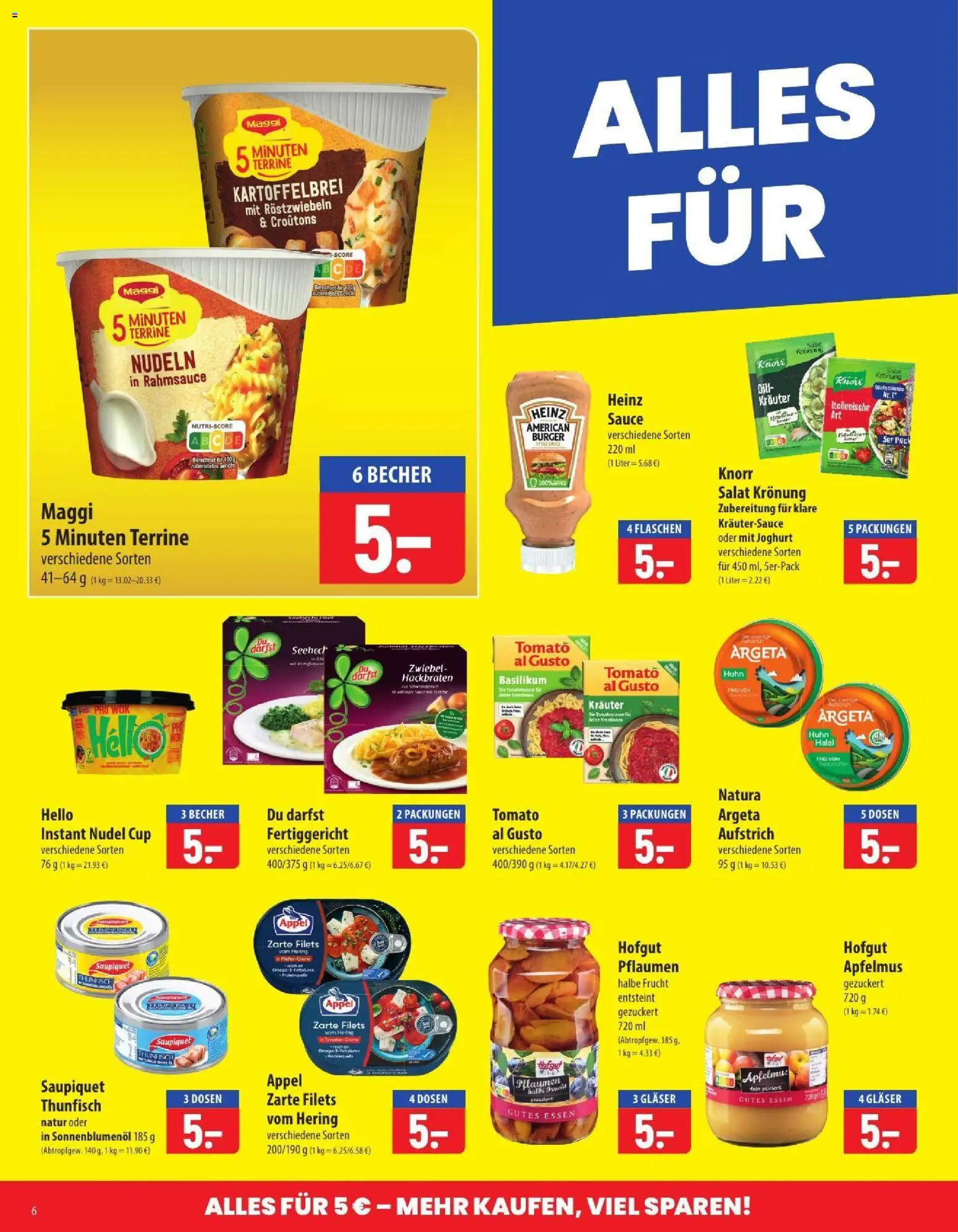 Famila Prospekt – gültig ab 06.07.2026 | Seite: 6 | Produkte: Joghurt, Thunfisch, Burger, Nudeln