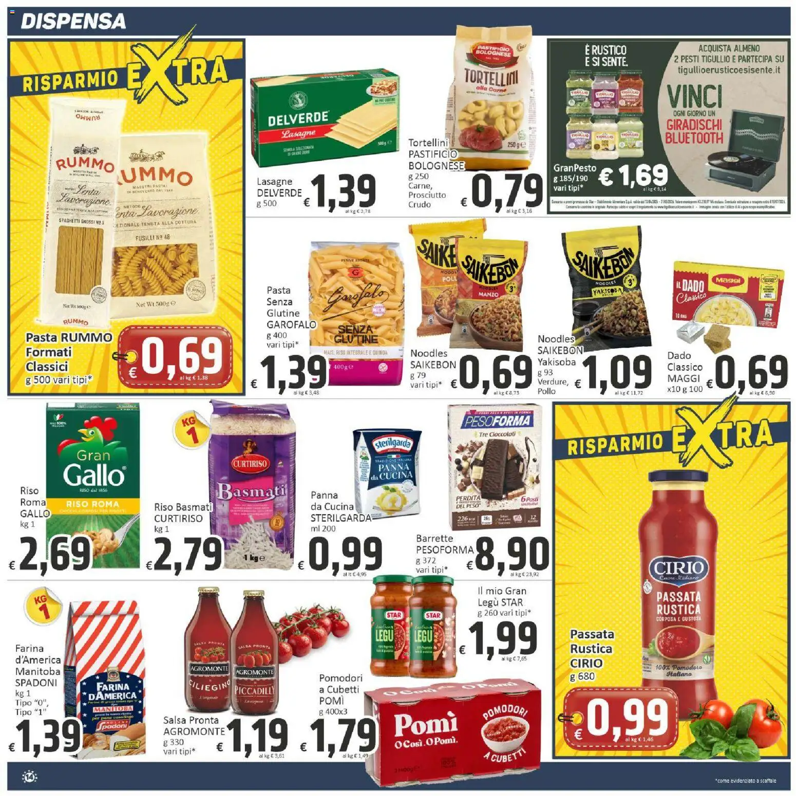 Volantino Paghi Poco del 07.05.2026 | Pagina: 14 | Prodotti: Pane, Riso, Pomodoro, Pasta