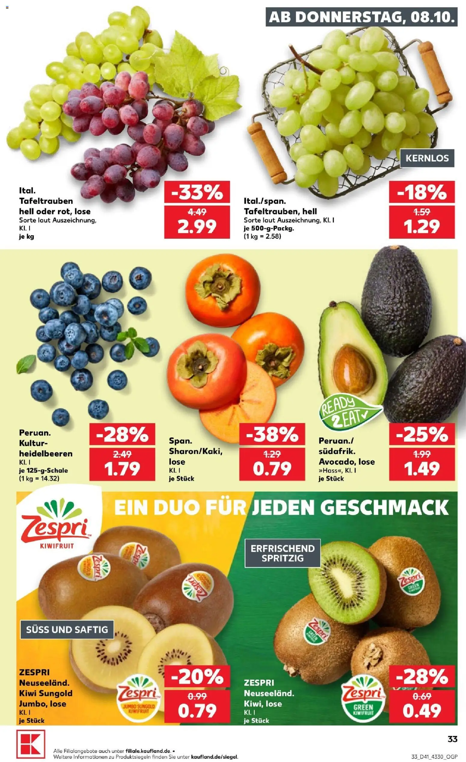 Kaufland Prospekt Berlin – gültig ab 08.10.2026 | Seite: 35 | Produkte: Heidelbeeren, Kiwi
