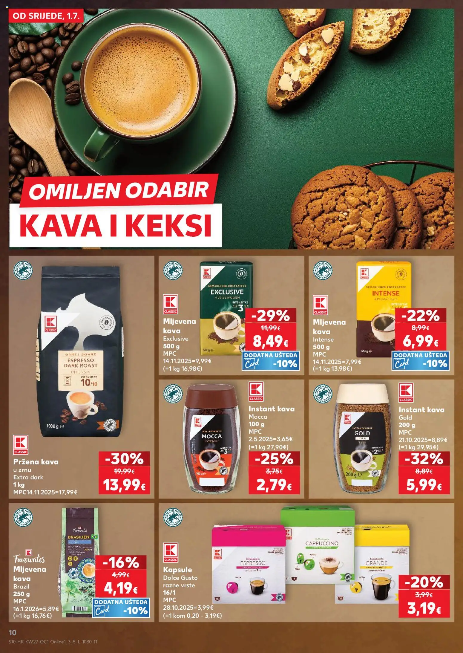 Kaufland HR akciós ujság - amely érvényes a következő dátumtól: 2026.07.01. | Oldal: 10 | Termékek: Dolce Gusto, Cappuccino
