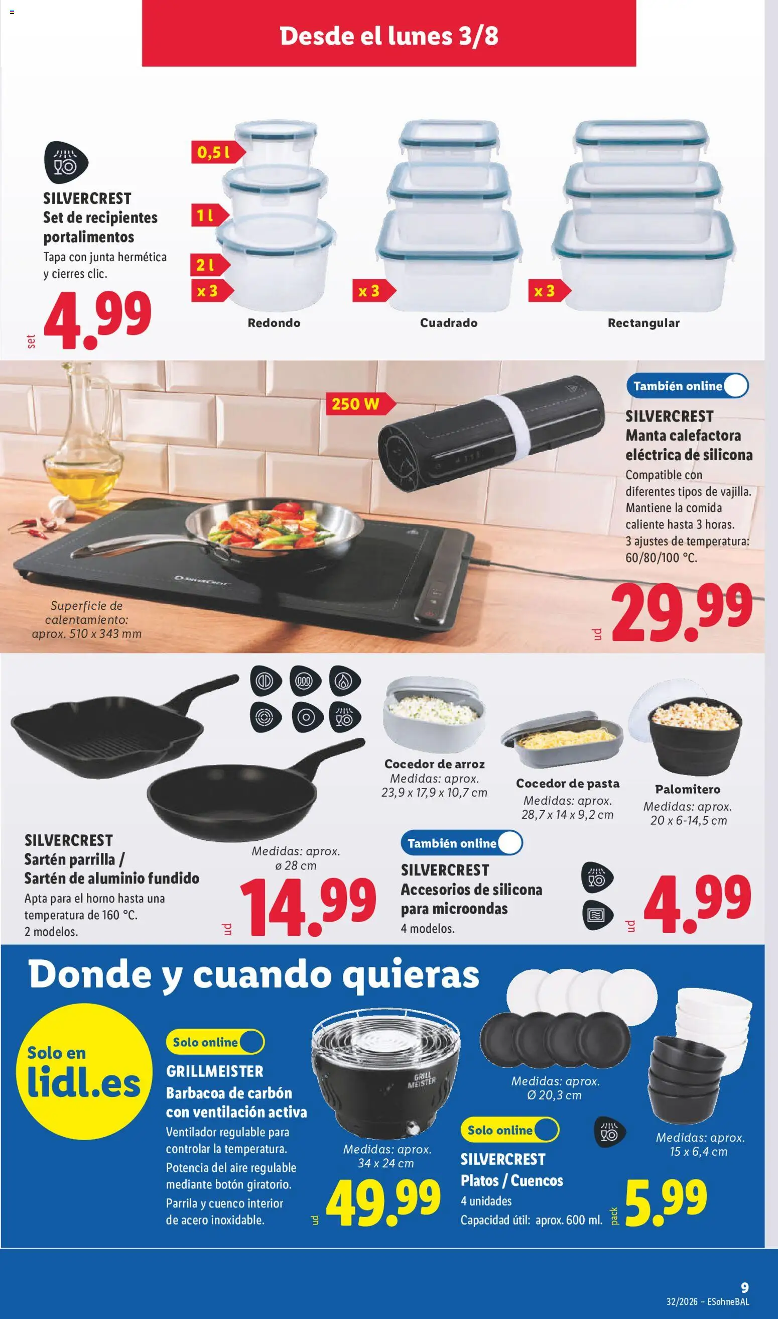 Lidl folleto de bazar │ válido desde el 03/08/2026 | Página: 19 | Productos: El horno, Pan, Pasta, Parrilla