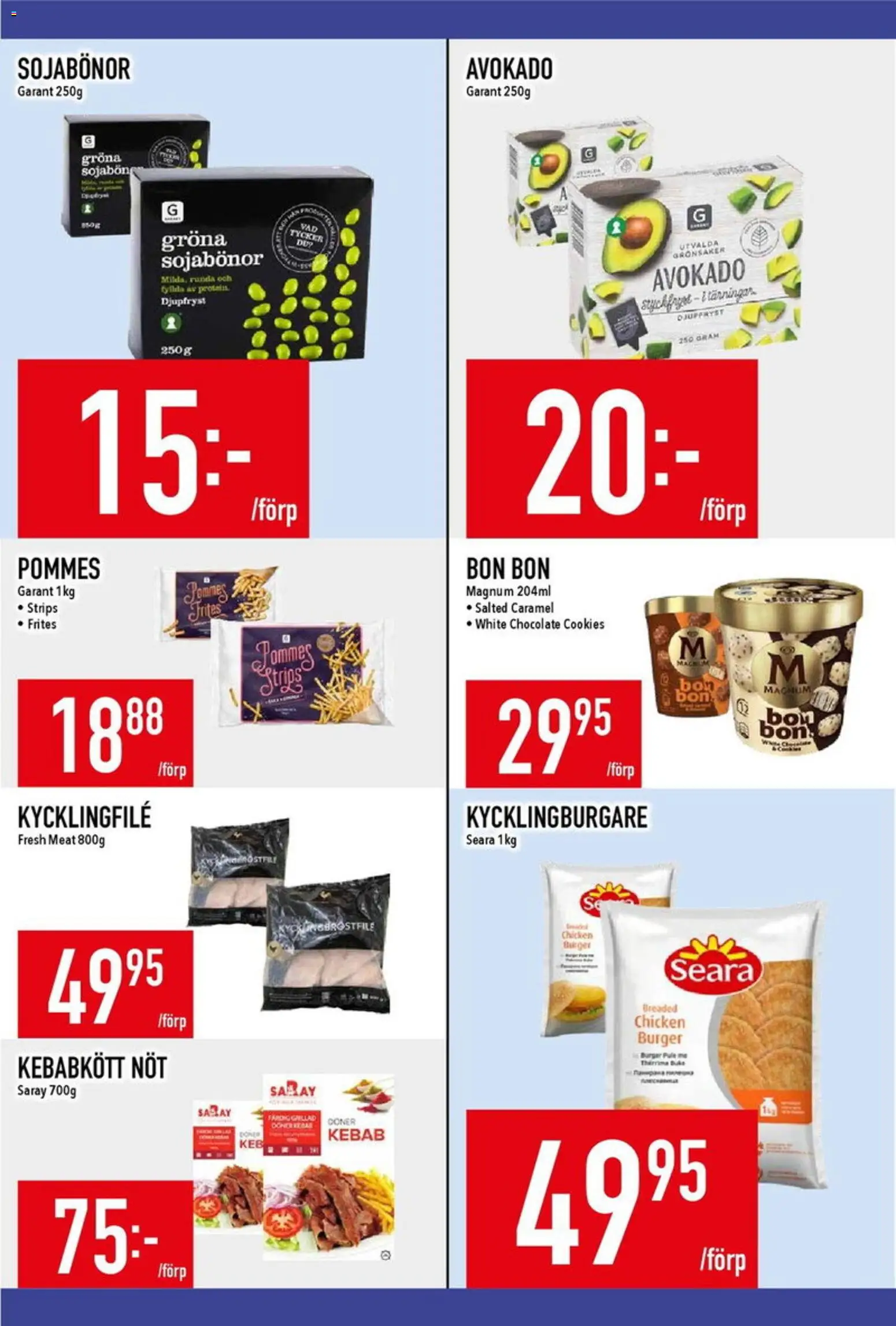 Matdax reklamblad aktuell från 26/10/2026 | Sida: 15 | Produkter: Kycklingfile, Magnum, Avokado, Grönsaker