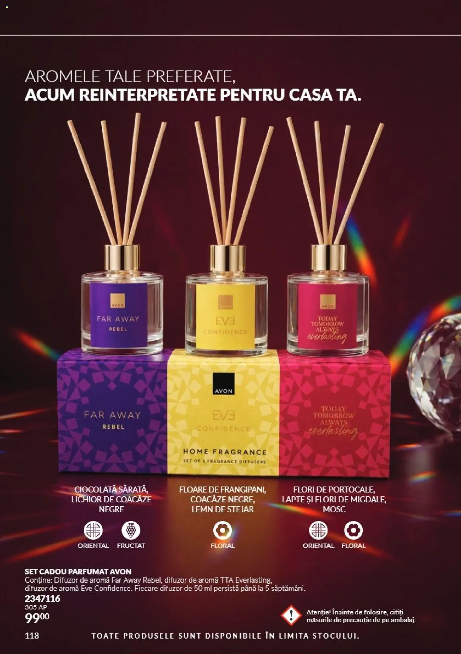 Noul catalog Avon – valabil de la 01.11.2026 | Pagină: 118 | Produse: Difuzor, Lichior, Ciocolată, Flori