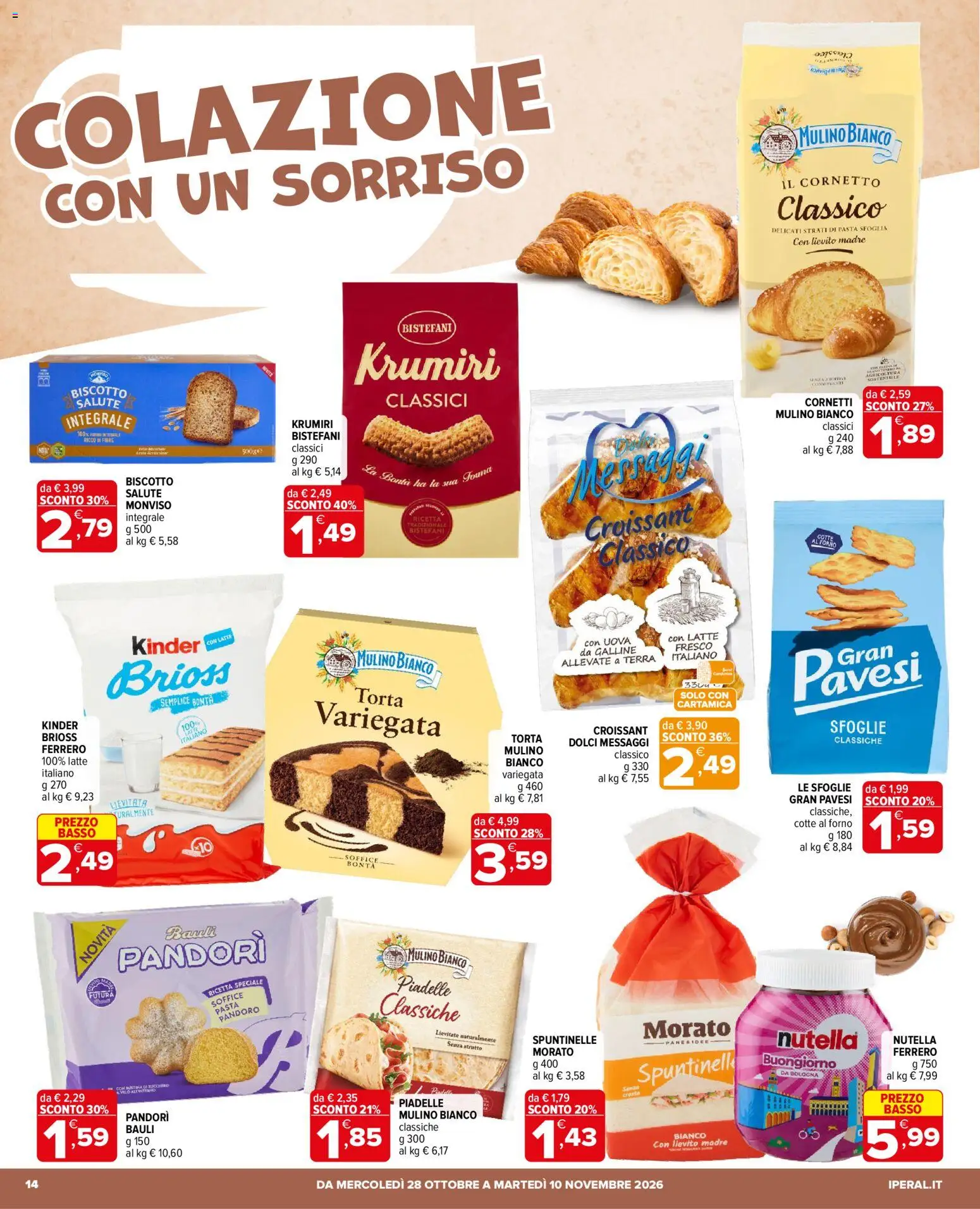 Volantino Iperal del 28/10/2026 | Pagina: 14 | Prodotti: Pasta sfoglia, Pasta, Basso, Terra