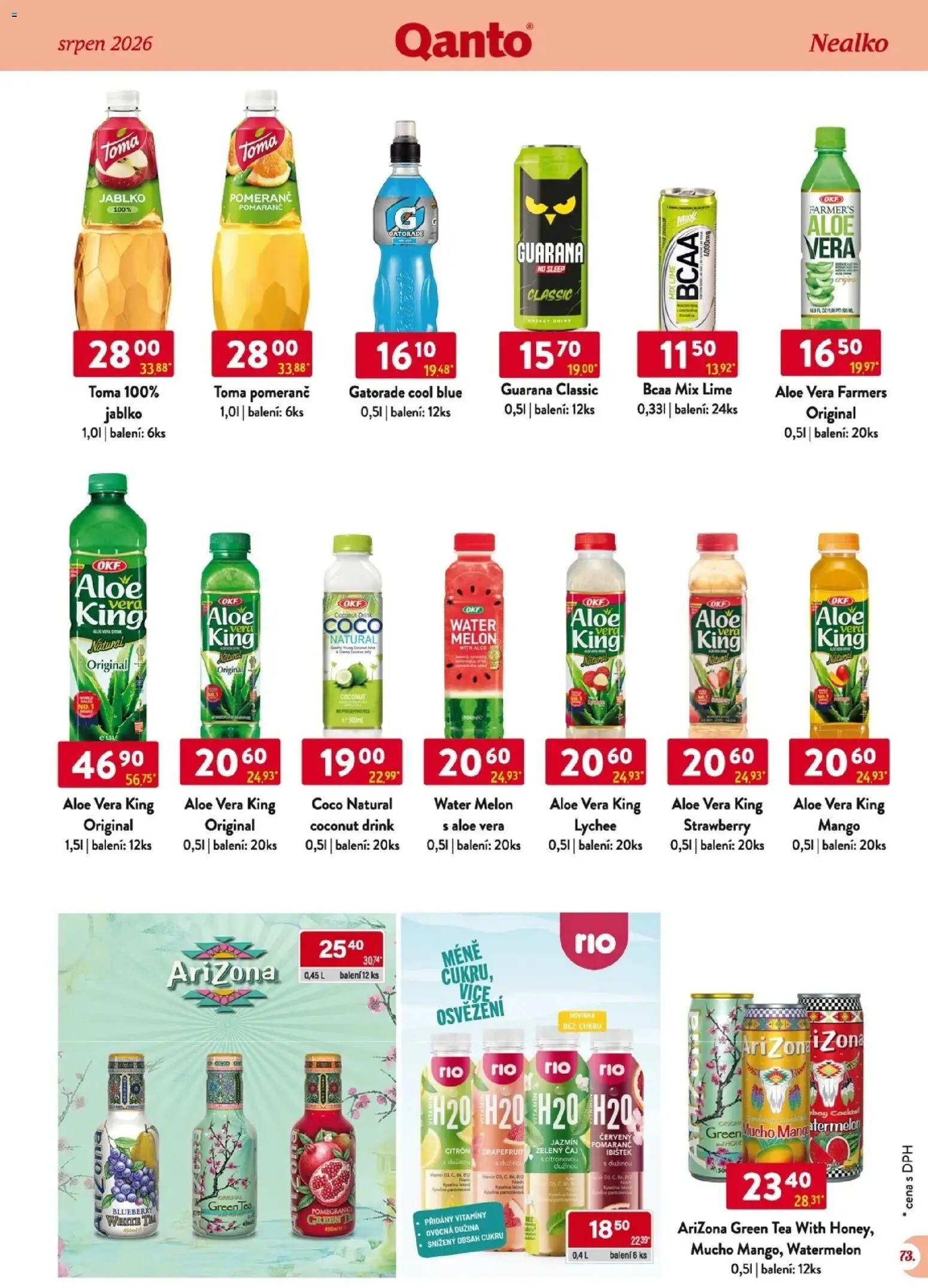 Astur & Qanto leták - Velkoobchod 08/2026 od 01.08.2026 | Strana: 74 | Produkty: Čaj, BCAA, Zelený čaj, Aloe vera