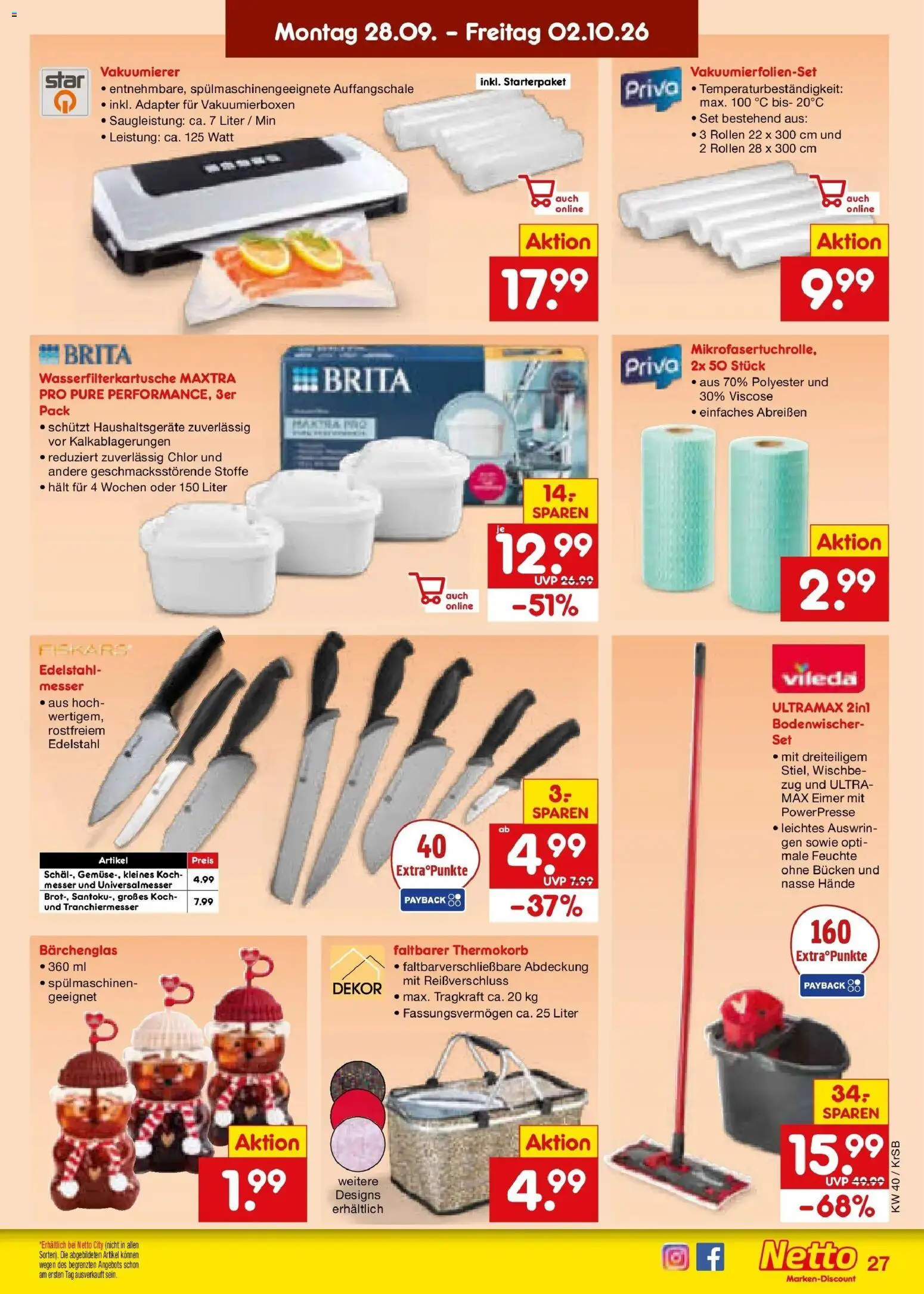 Netto Marken-Discount Prospekt Jüchen – gültig ab 28.09.2026 | Seite: 39 | Produkte: Adapter, Vakuumierer