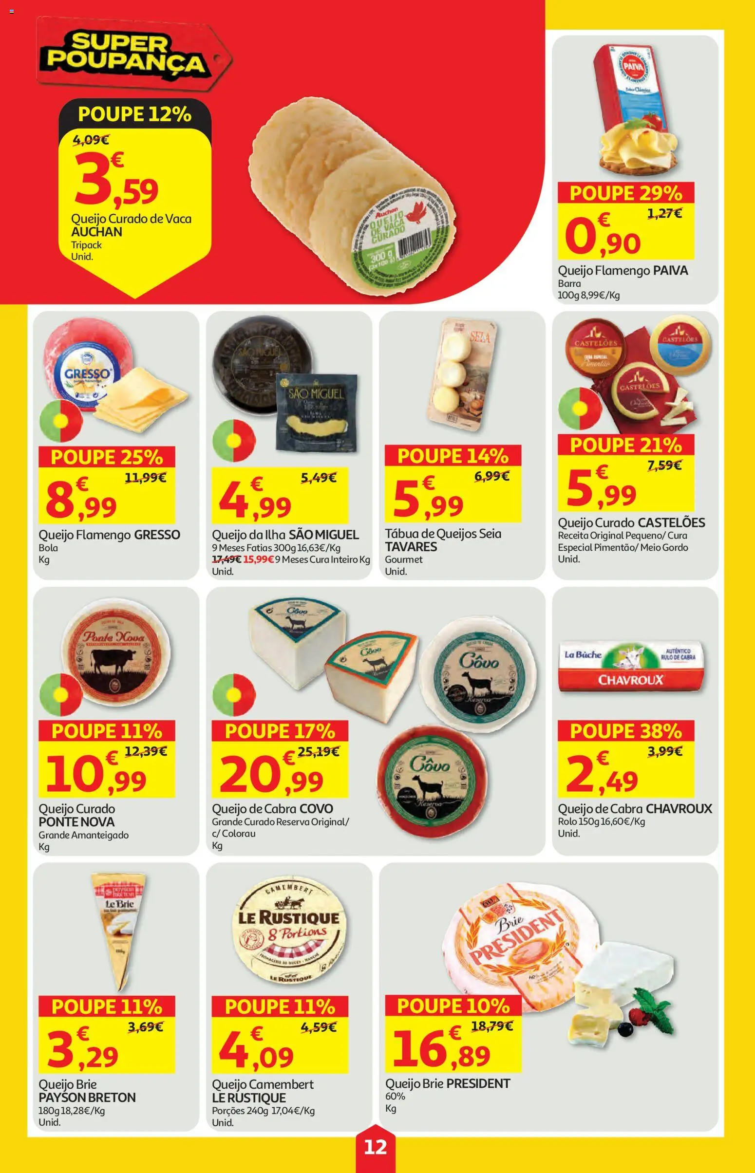 Auchan folheto │ válido de 16/07/2026 | Página: 12 | Produtos: Tábua, Queijo, Colorau