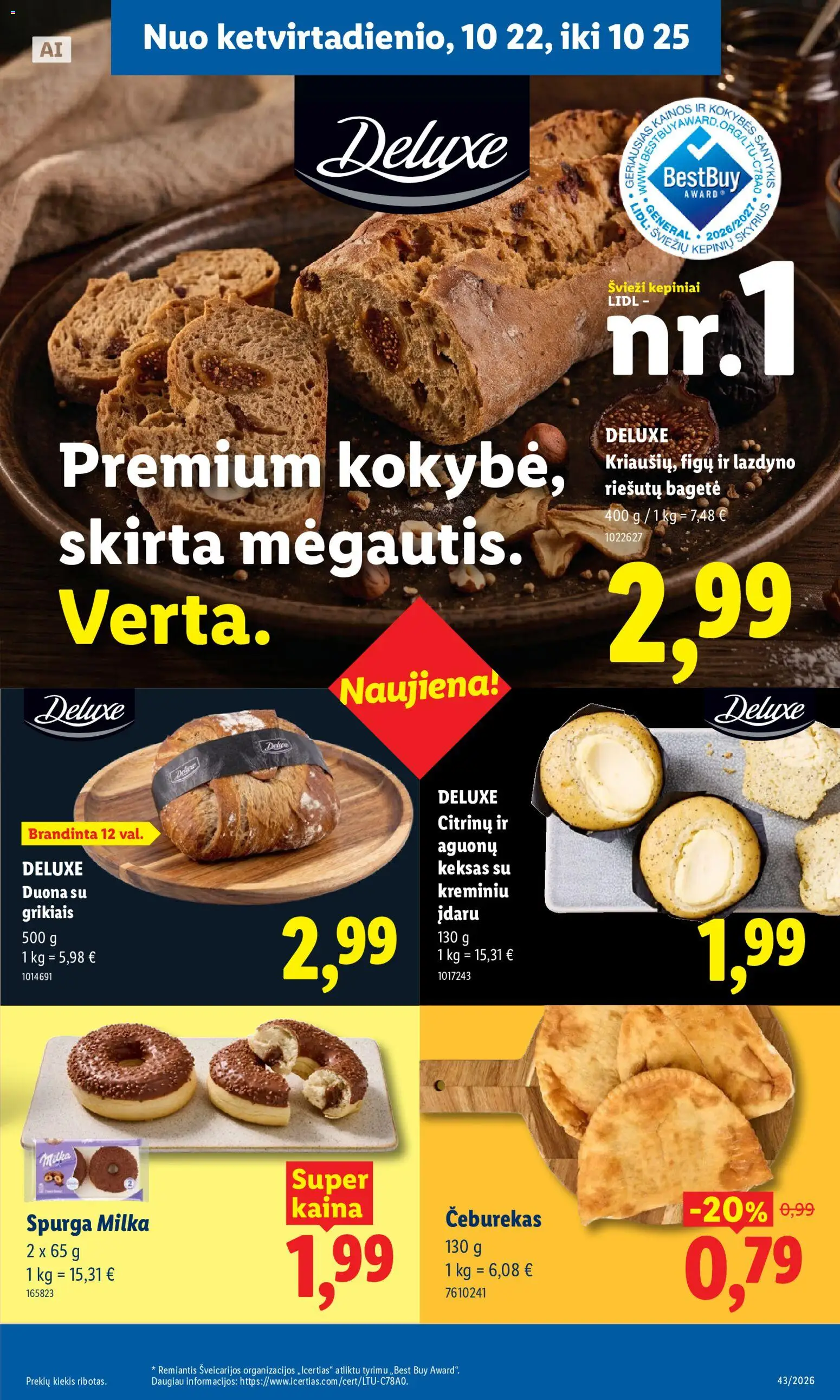 LIDL akcijos nuo 2026.10.19 | Puslapis: 31 | Prekių: Spurga, Duona