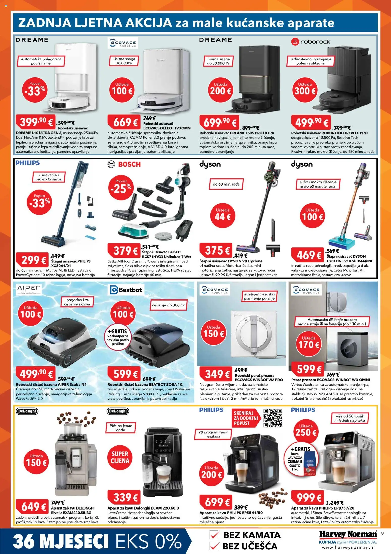 Harvey Norman katalog | vrijedi od 18.08.2026 | Stranica: 9 | Proizvodi: Usisavač, Četka, Kava, Posuđe