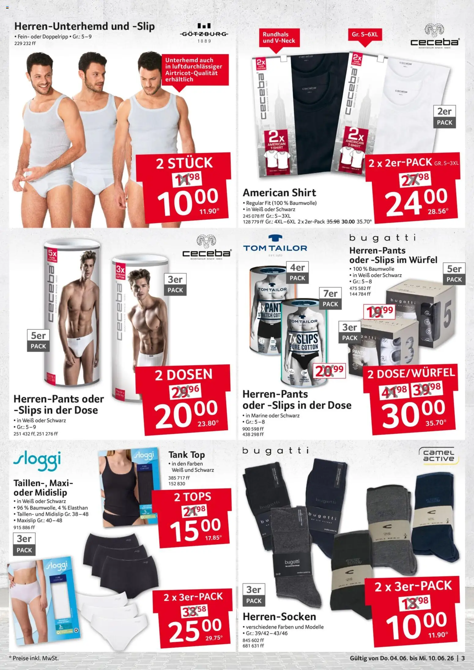 Selgros Non Food – gültig ab 04.06.2026 | Seite: 3 | Produkte: Shirt, Top, Unterhemd, Slip
