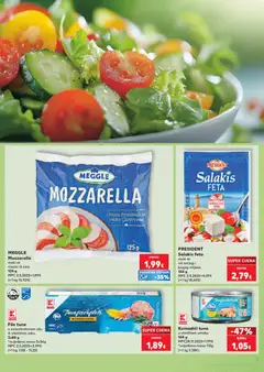 PRESIDENT Salakis feta, meki sir od ovčjeg i kozjeg mlijeka 150 g - Pregled kataloga iz trgovine Kaufland, vrijedi od 17.06.2026 | Stranica: 9 | Proizvodi: Feta, Mozzarella, Sir, Tuna