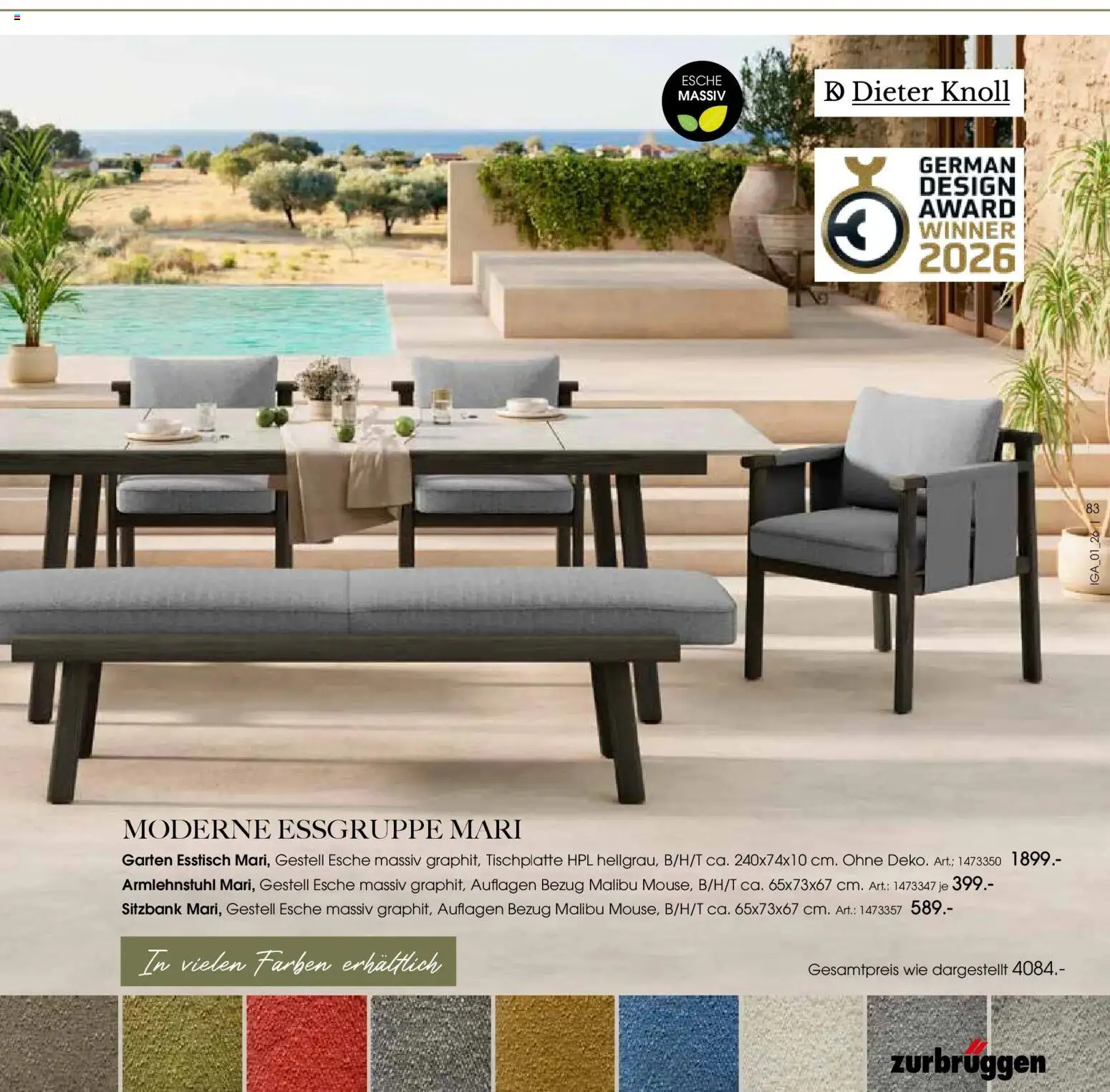 Zurbrüggen Garten Unna – gültig ab 19.03.2025 | Seite: 83 | Produkte: Esstisch, Sitzbank, Essgruppe