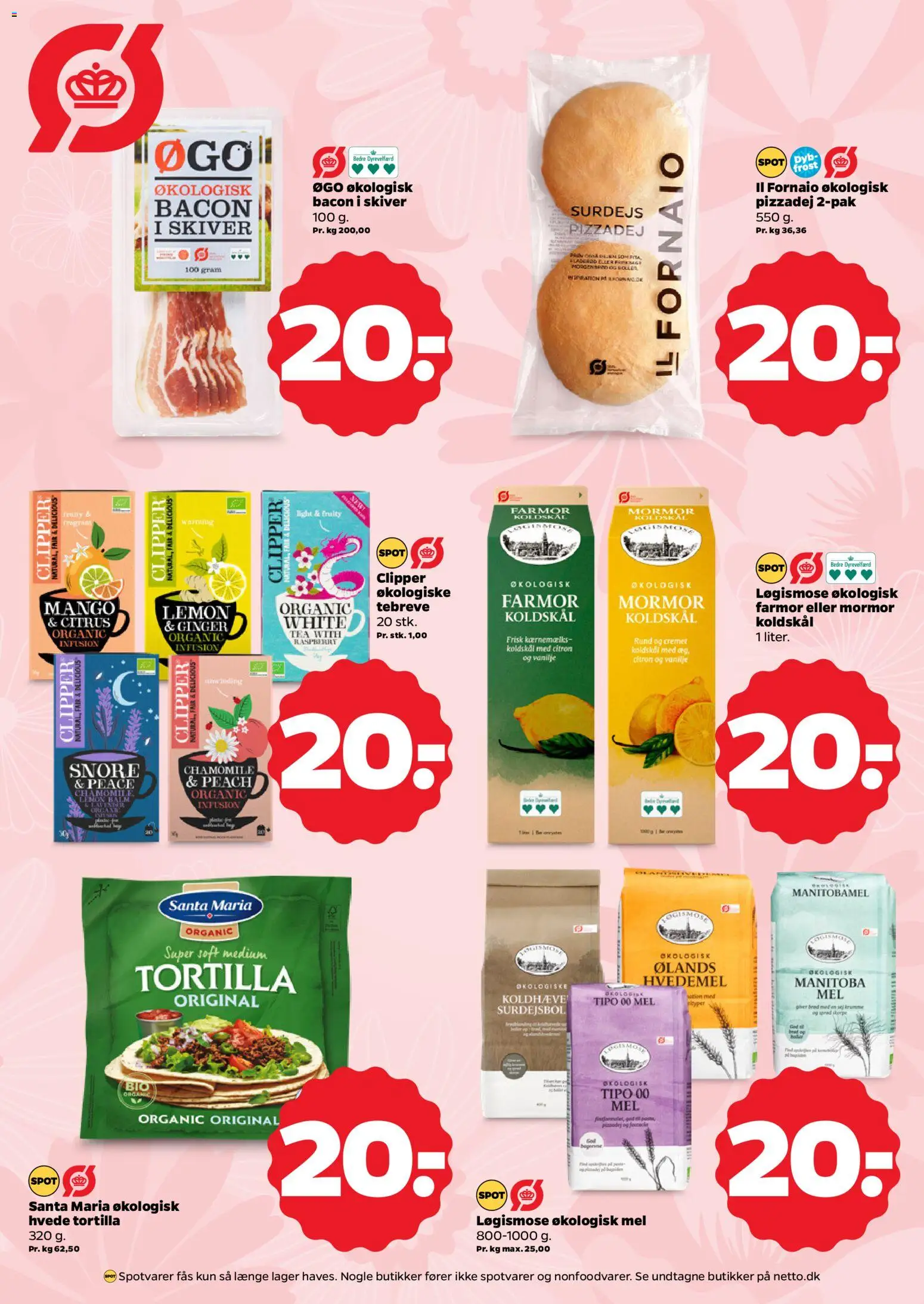 Netto tilbudsavis – gyldig fra 25/07/2026 | Side: 5 | Produkter: Koldskål, Hvedemel, Pizzadej, Bacon