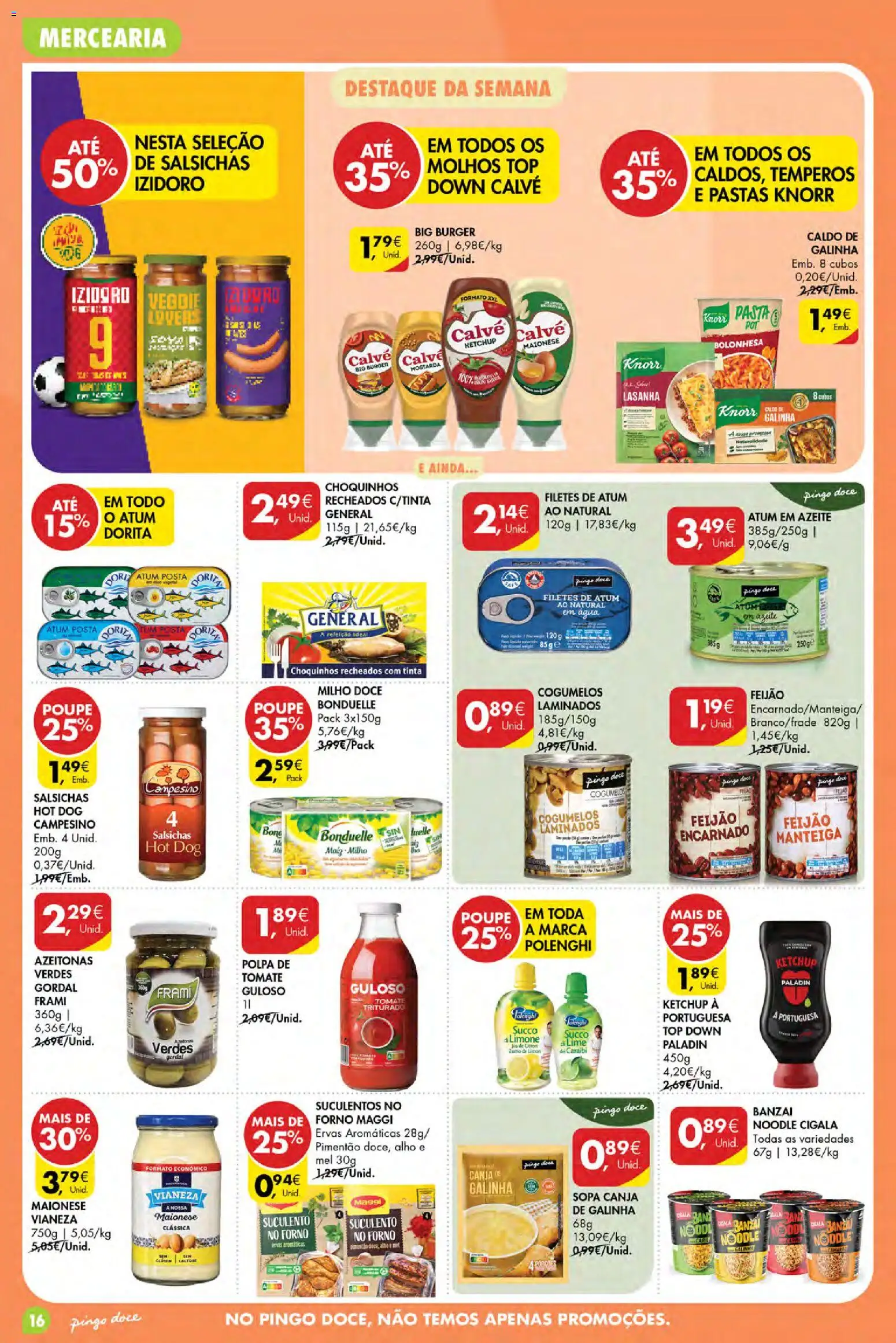 Pingo Doce Poupe Esta Semana Açores │ válido de 03/09/2026 | Página: 16 | Produtos: Pimentão, Knorr, Salsichas, Ketchup