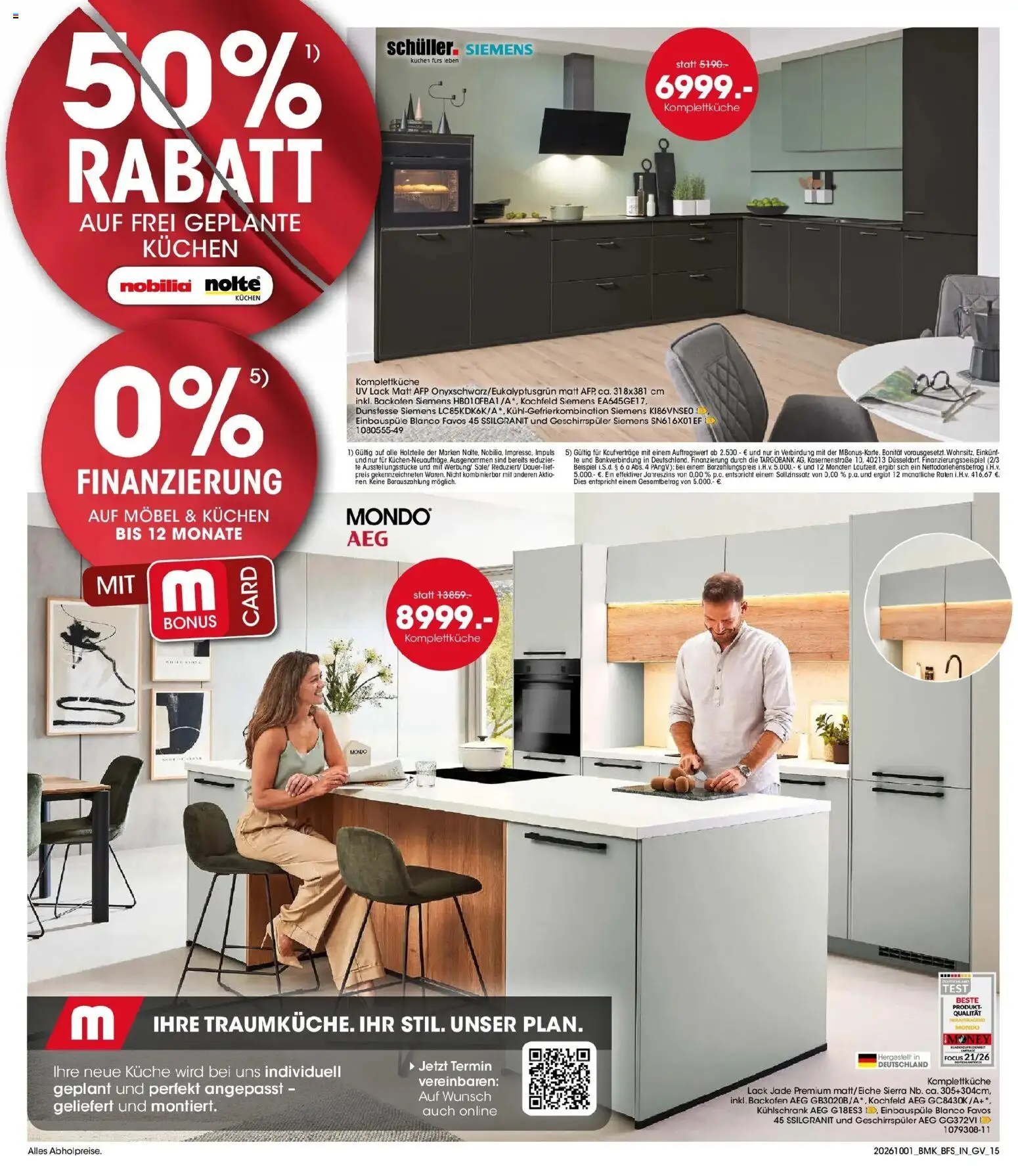 Möbel Martin Aktueller Prospekt (ab 01.10.2026) zum Blättern | Seite: 15 | Produkte: Siemens, AEG, Küche, Kuchen