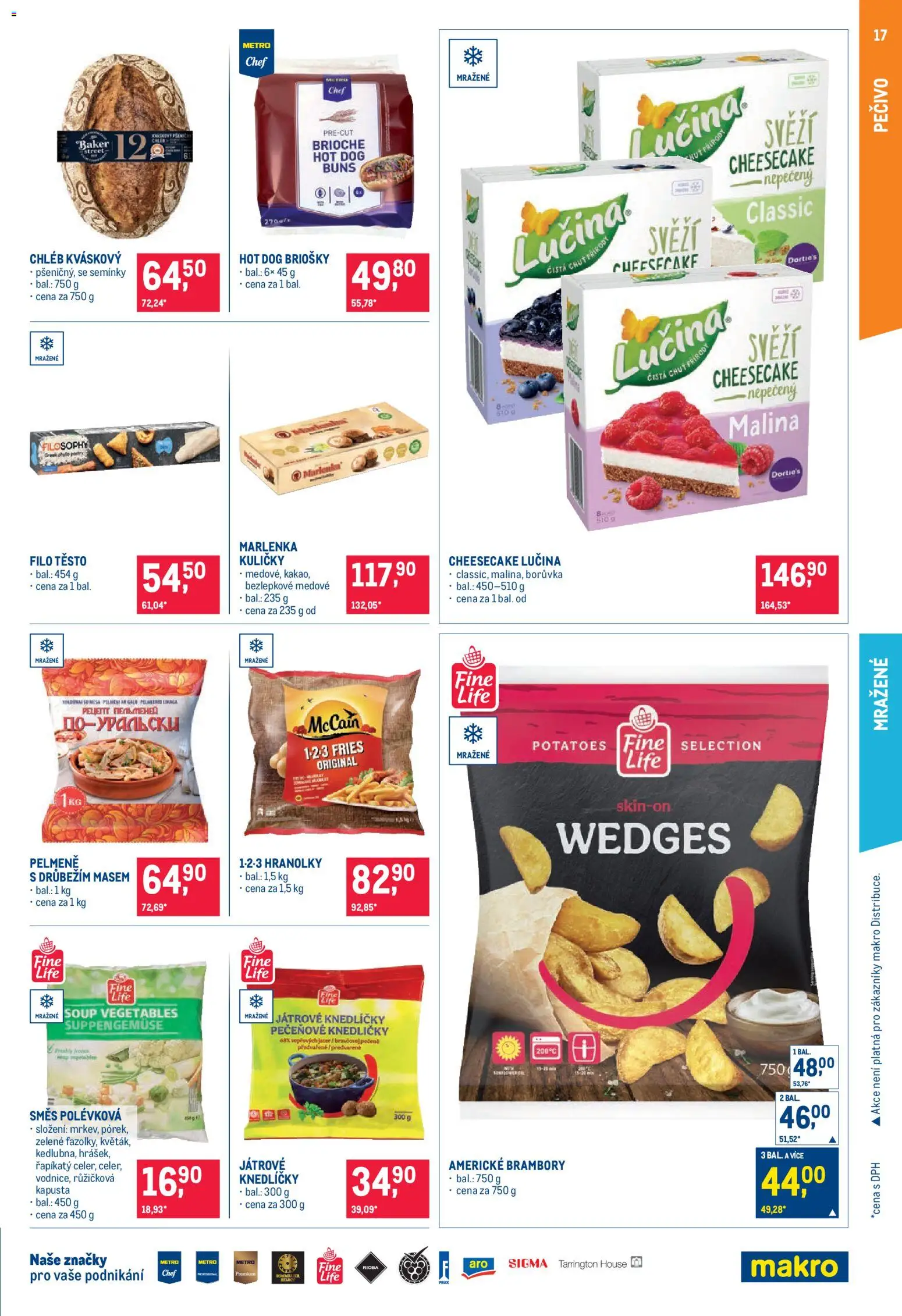 Makro leták - Pro milovníky jídla od 23.09.2026 | Strana: 17 | Produkty: Americké brambory, Cheesecake, Kuličky, Marlenka