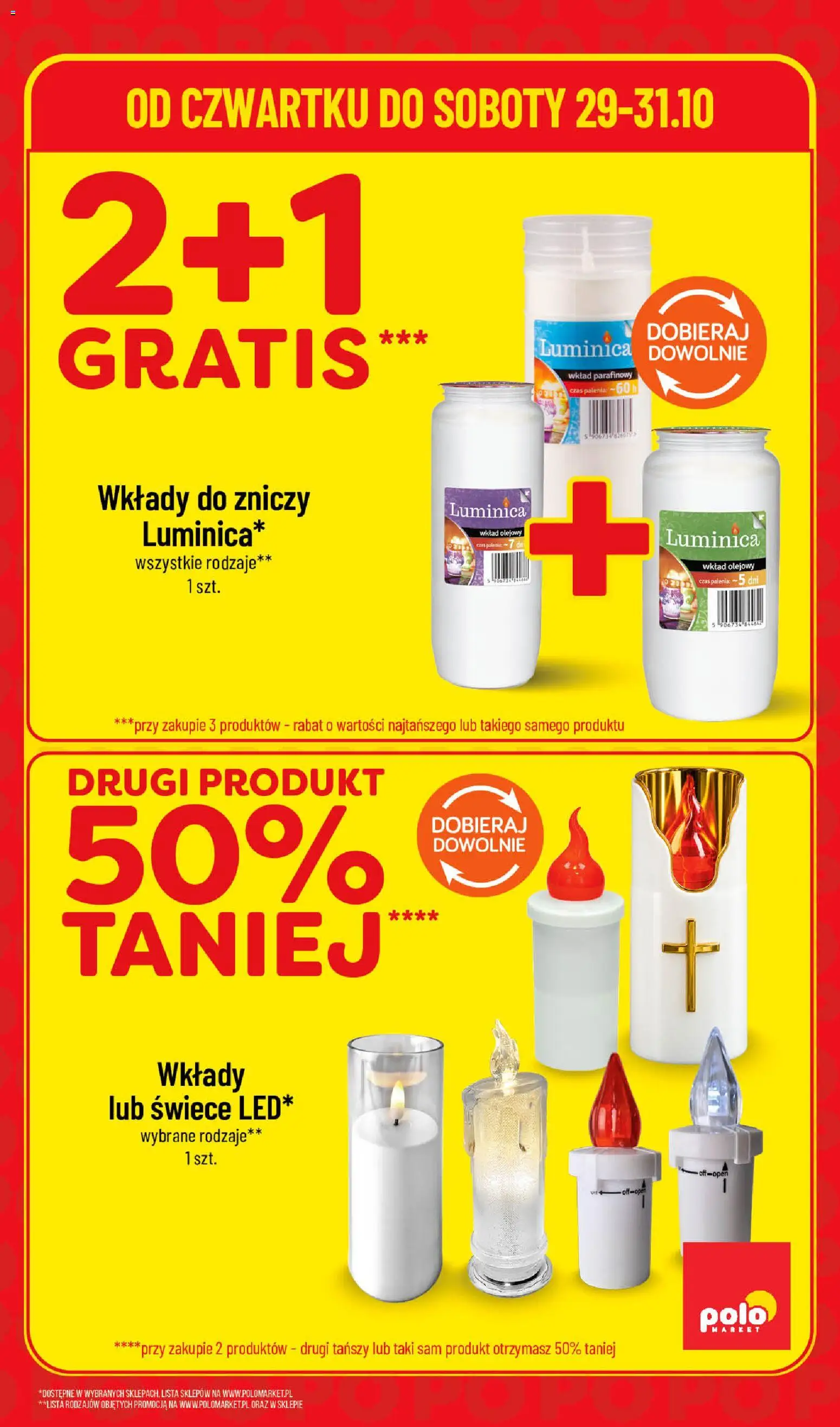 Nowa POLOmarket gazetka od jutra 29.10.2026 | Strona: 5 | Produkty: Wkłady do zniczy, Świece
