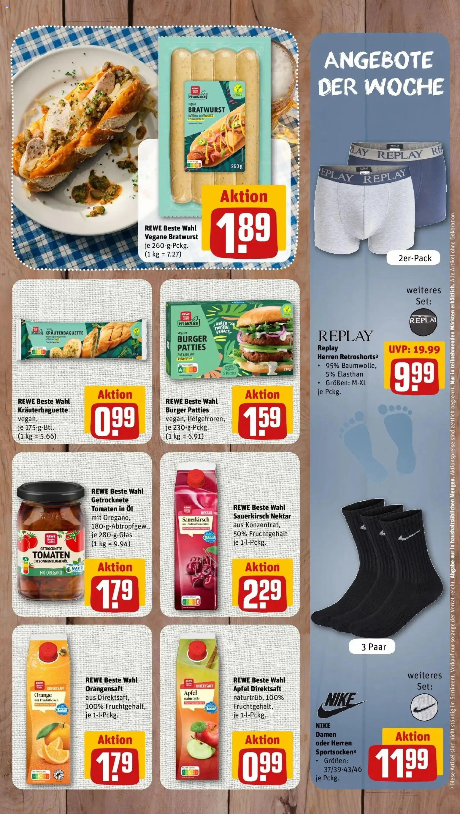 Rewe Prospekt Oberviechtach	 – gültig ab 10.05.2026 | Seite: 7 | Produkte: Bratwurst, Burger, Äpfel, Apple