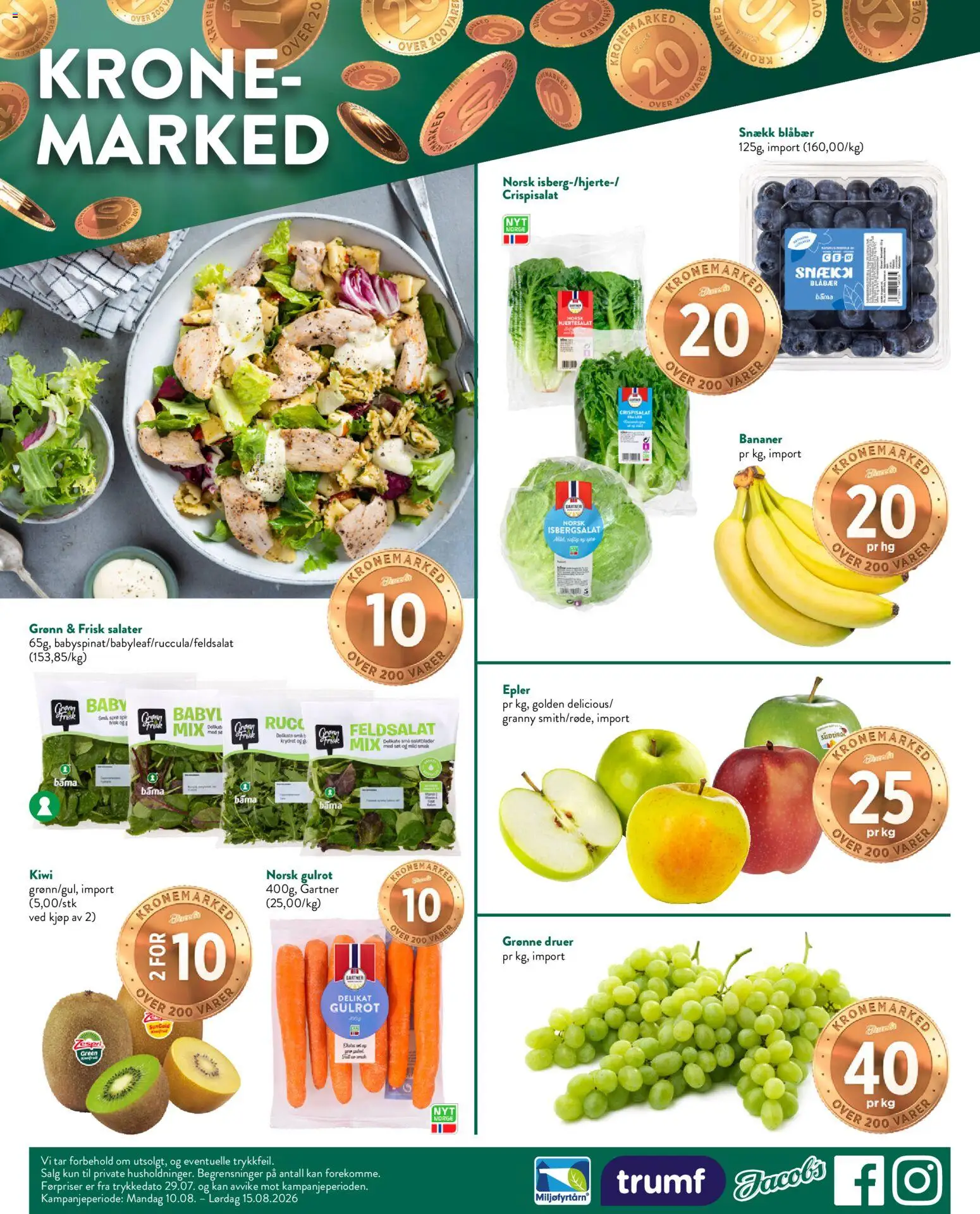 {H1} | Side: 8 | Produkter: Epler, Druer, Ved, Isbergsalat