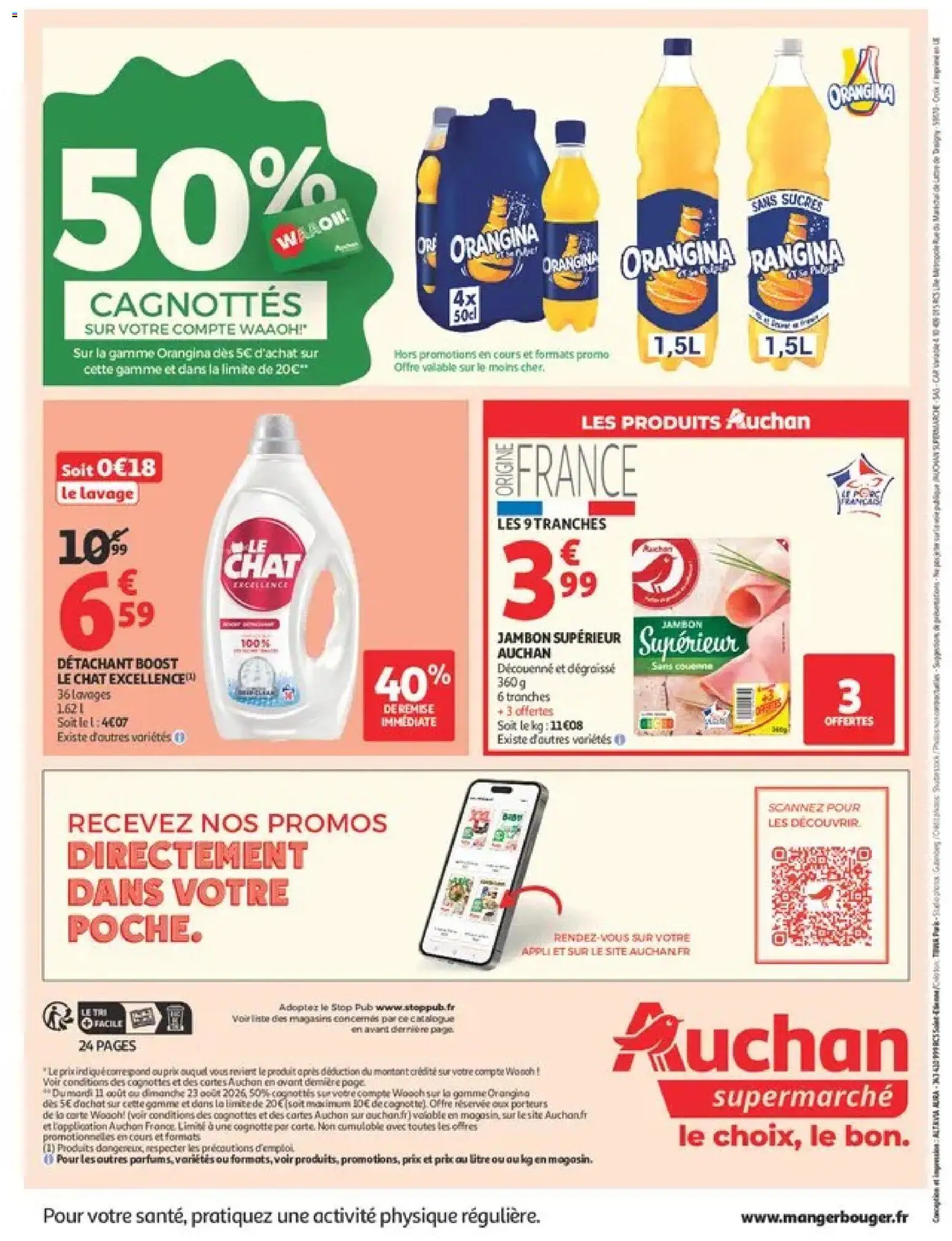 {H1} | Page: 24 | Produits: Orangina, Détachant, Détergent, Jambon