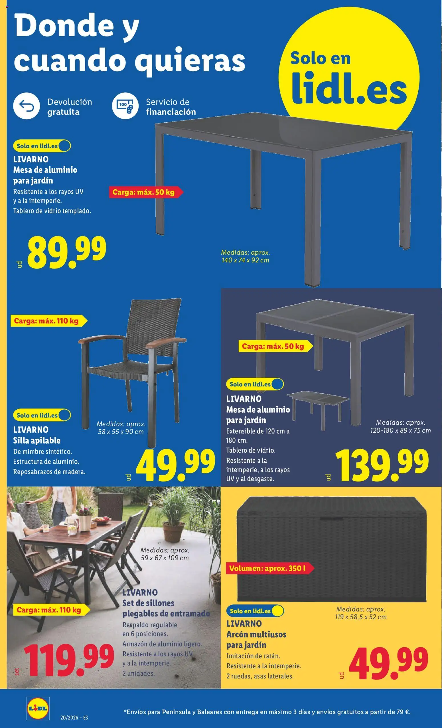 Lidl folleto de bazar │ válido desde el 11.05.2026 | Página: 4 | Productos: Silla apilable, Mesa, Silla