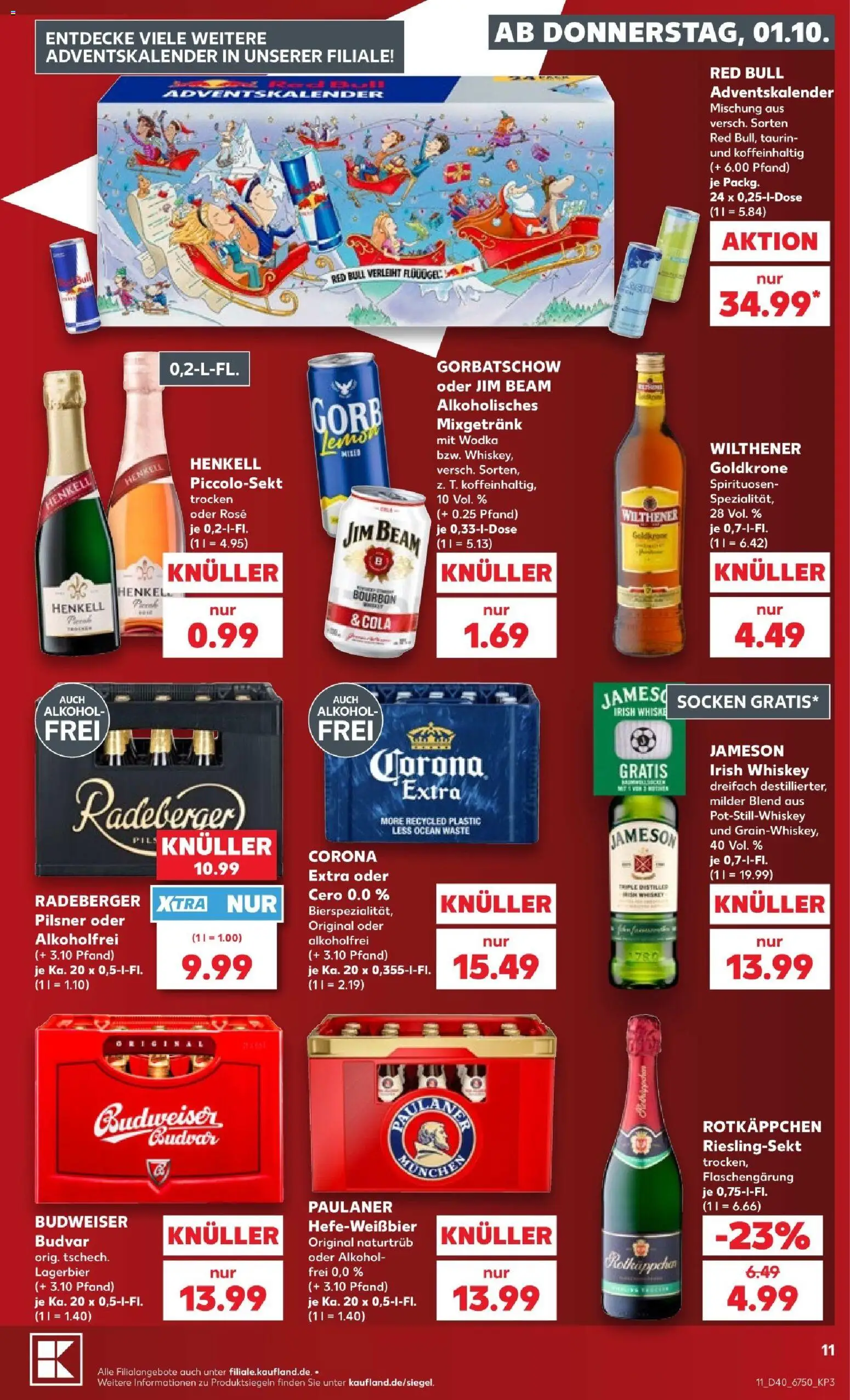 Kaufland Prospekt – gültig ab 01.10.2026 | Seite: 15 | Produkte: Red bull, Cola, Rotkäppchen, Paulaner
