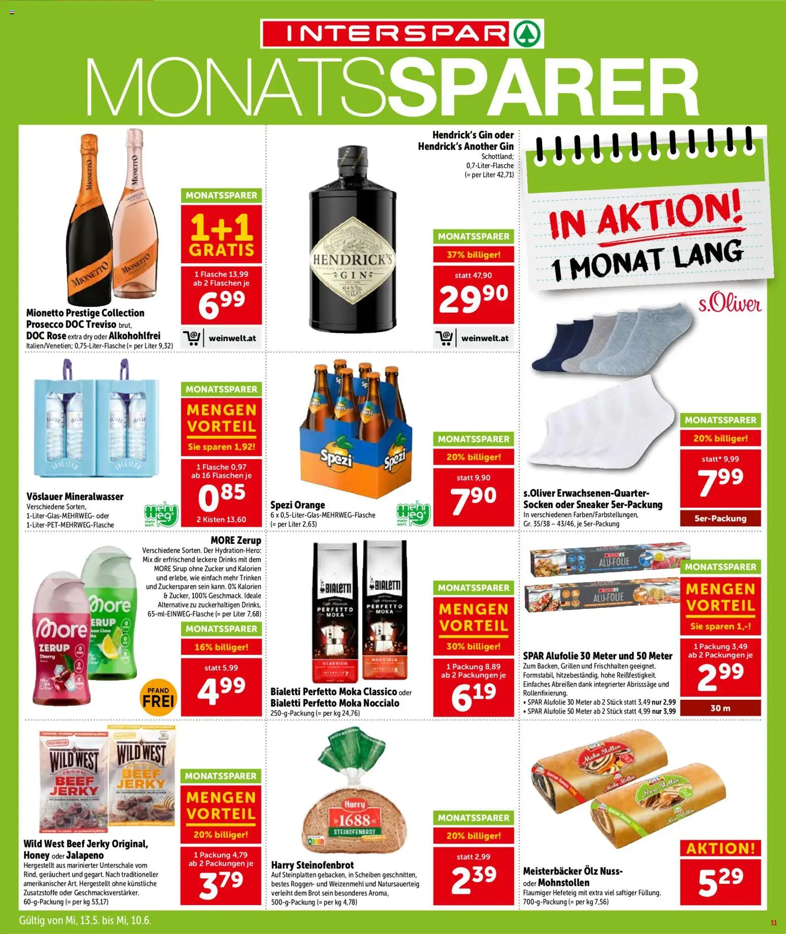 Interspar Flugblatt - Kärnten gültig ab 13.05.2026 | Seite: 12 | Produkte: Gin, Socken, Zucker, Brot