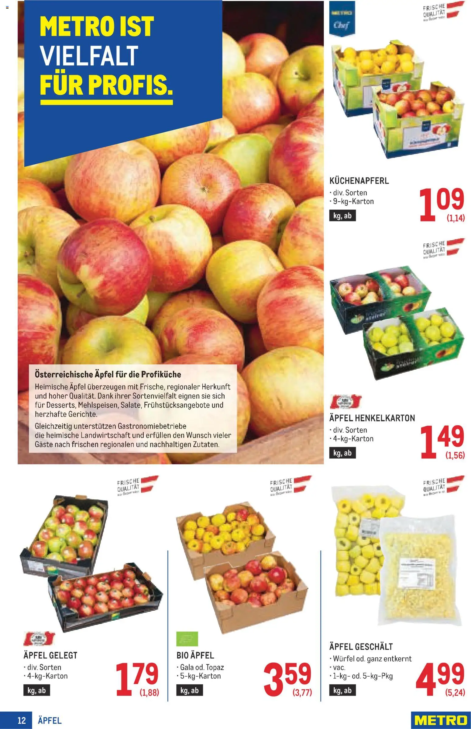 Metro angebote Profi gültig ab 29.10.2026 | Seite: 12 | Produkte: Äpfel