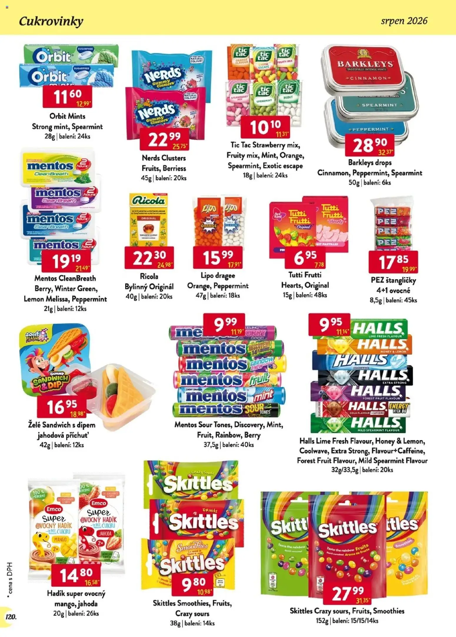 Astur & Qanto leták - Velkoobchod 08/2026 od 01.08.2026 | Strana: 121 | Produkty: Mango, Skittles, Tác, Cola