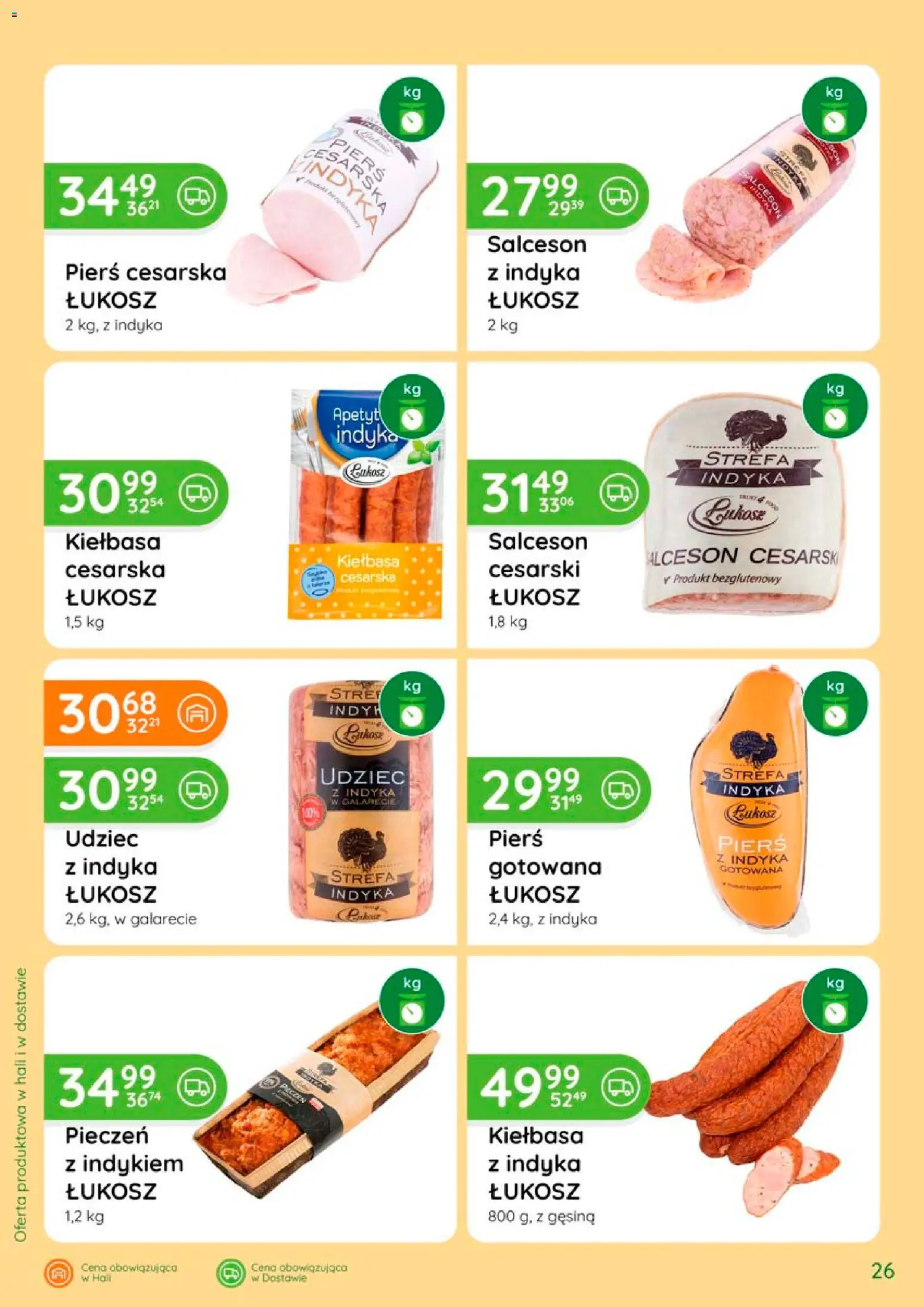 Eurocash gazetka - Katalog Wędlin od 06.08.2026 | Strona: 26 | Produkty: Kiełbasa, Salceson, Pierś z indyka