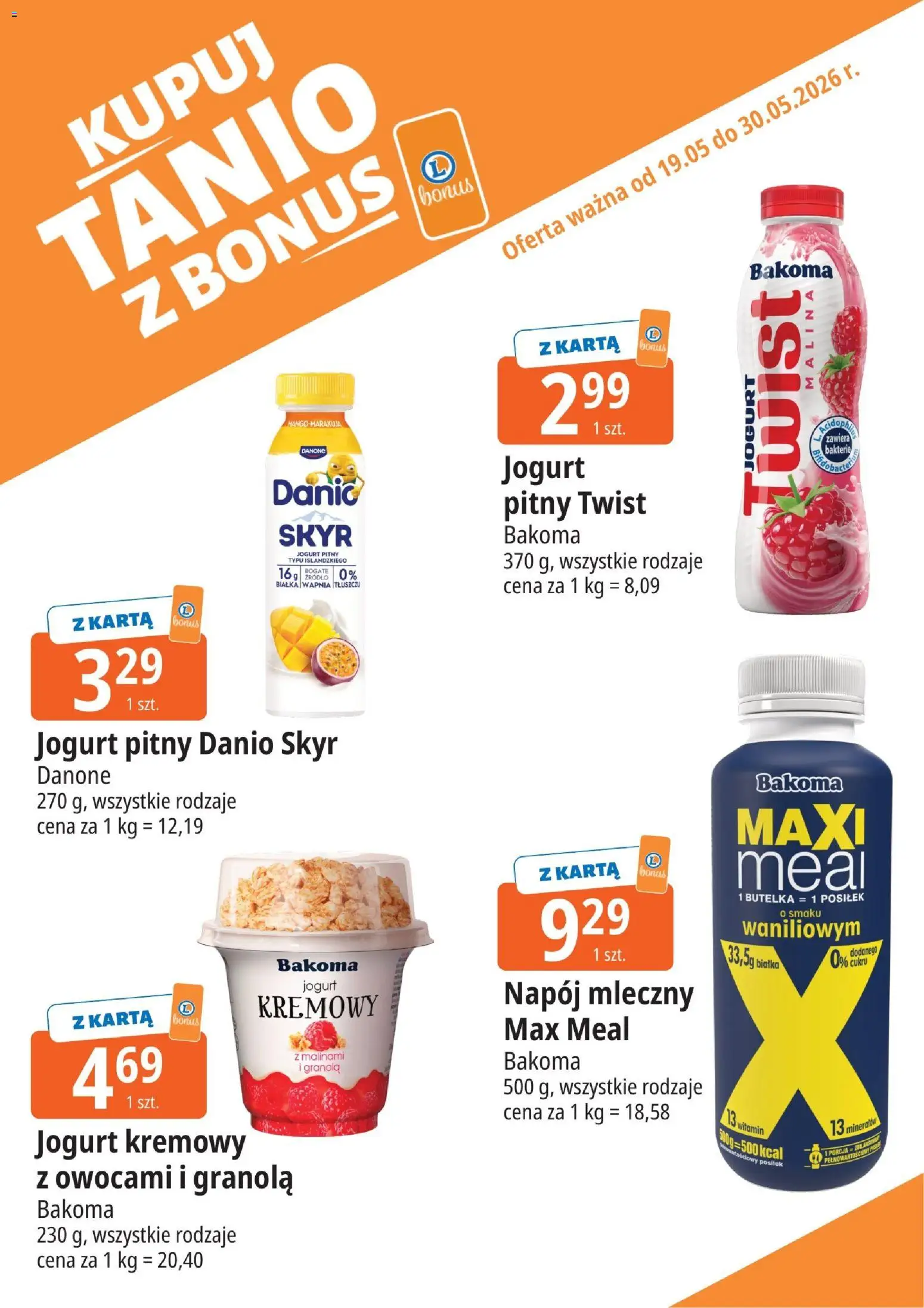 E.Leclerc gazetka - Radom kupony dodatkowe od 19.05.2026 | Strona: 4 | Produkty: Granola, Jogurt pitny, Jogurt, Skyr