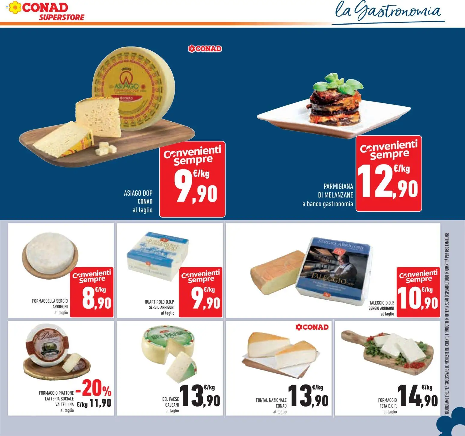 Volantino Conad del 12/08/2026 | Pagina: 13 | Prodotti: Formaggio feta, Taglio, Formaggio, Melanzane