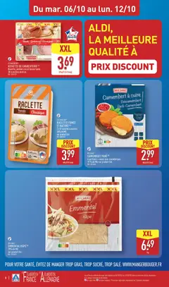 Aldi - Prévisualisation de RACLETTE FUMÉE ET NATURE, 2 x 8 tranches environ. 26% de MG sur produit fini. valide à partir de 06/10/2026 | Page: 10