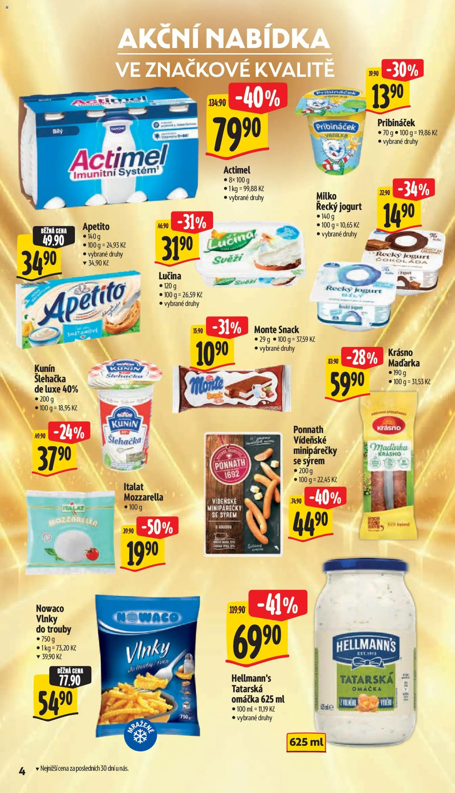 Albert leták - Supermarket od 30.09.2026 | Strana: 10 | Produkty: Jogurt, Hellmann's, Tatarská omáčka, Mozzarella