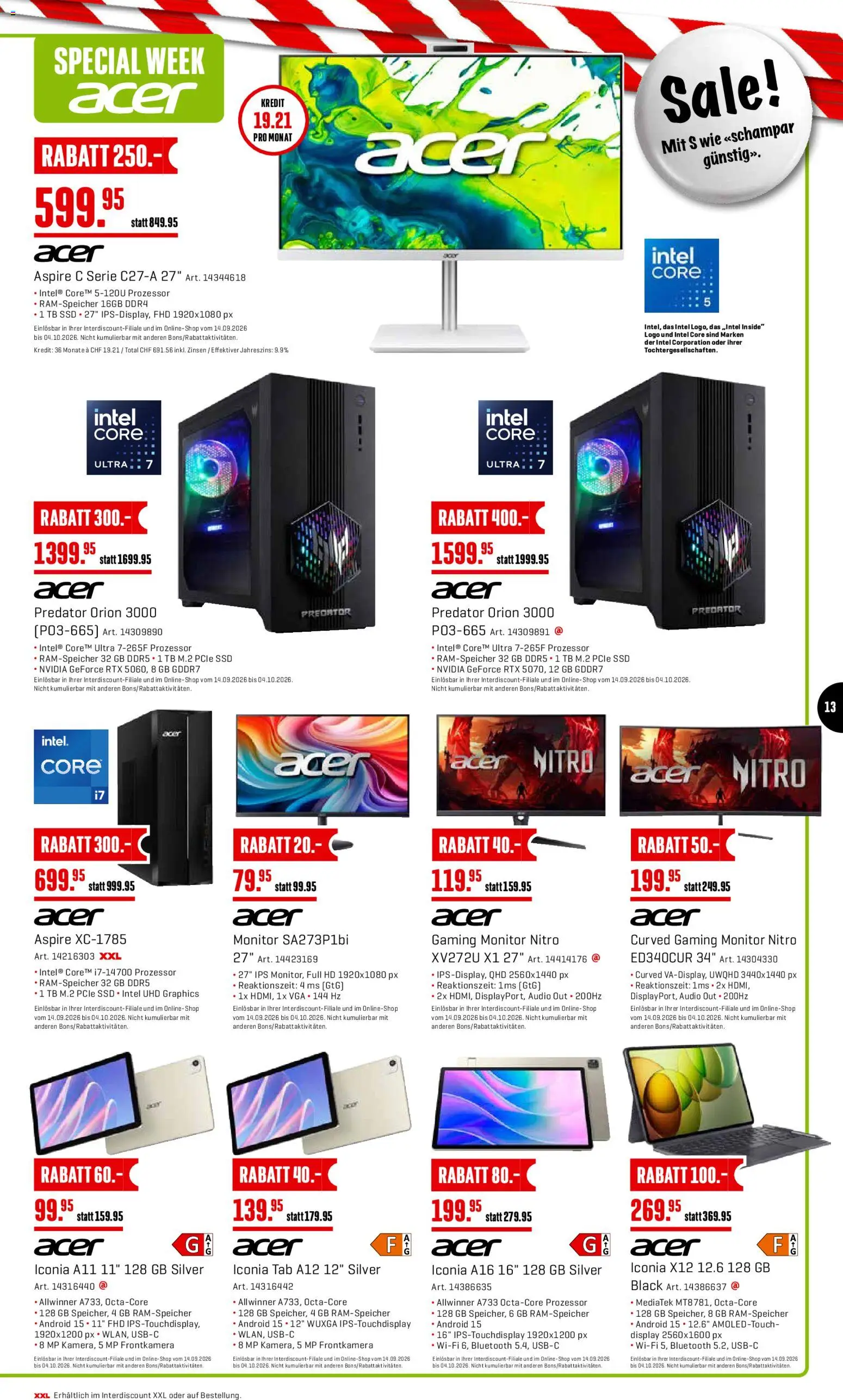 Interdiscount aktionen – gültig ab 21.09.2026 | Seite: 13 | Produkte: Audio, Monitor