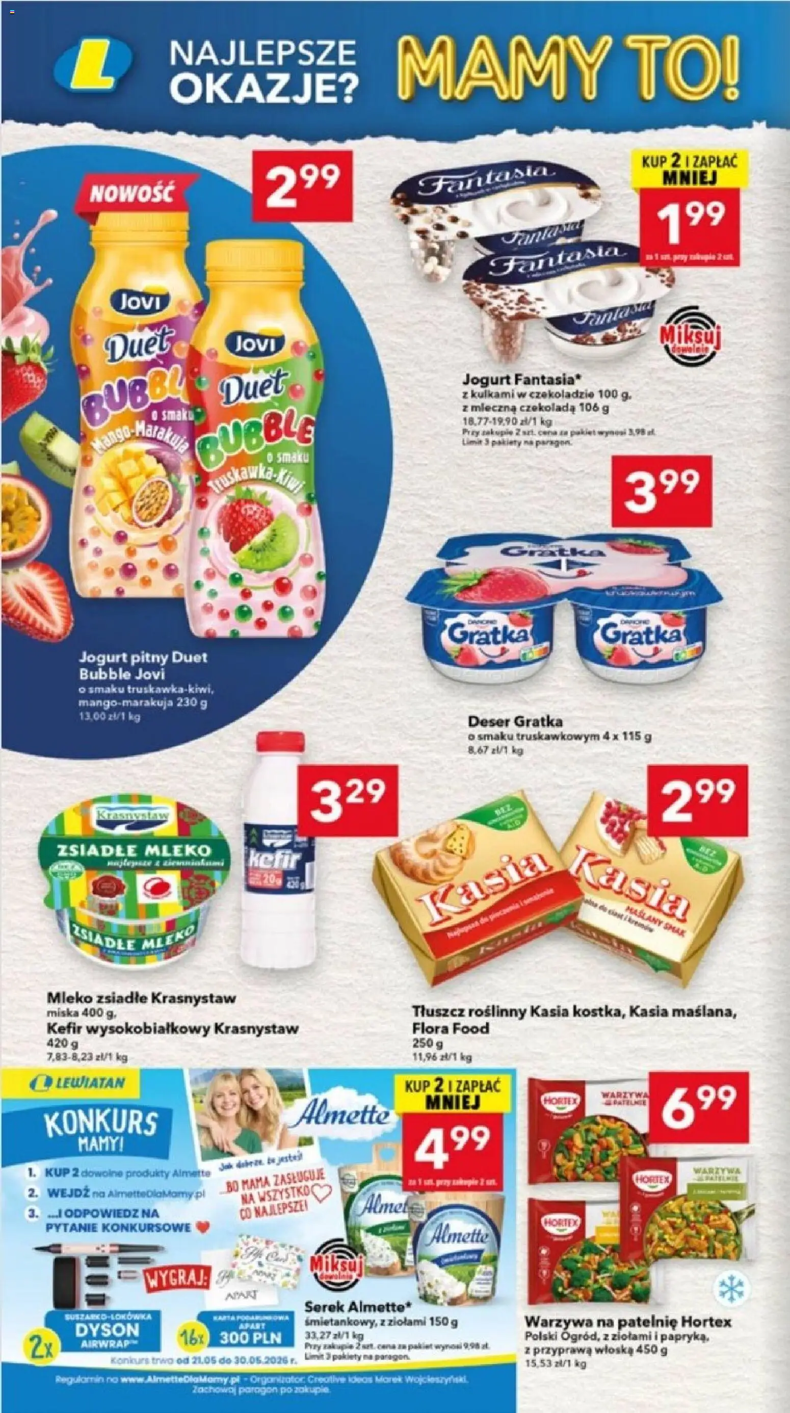 Lewiatan gazetka - Katowice od 21.05.2026 | Strona: 10 | Produkty: Zsiadłe mleko, Jogurt pitny, Patelnie, Warzywa