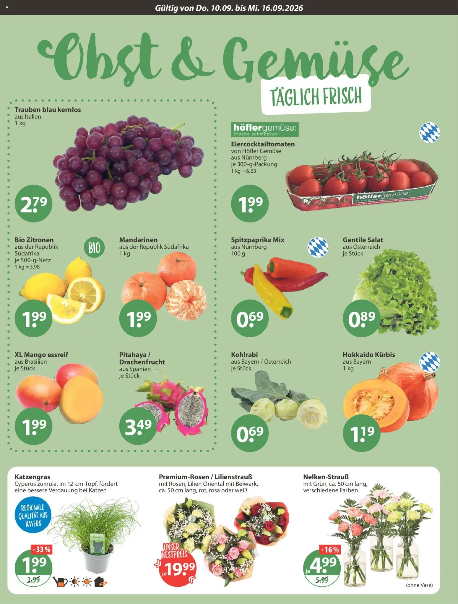 V-Markt Angebote – gültig ab 10.09.2026 | Seite: 4 | Produkte: Obst, Mango, Kürbis, Zitronen